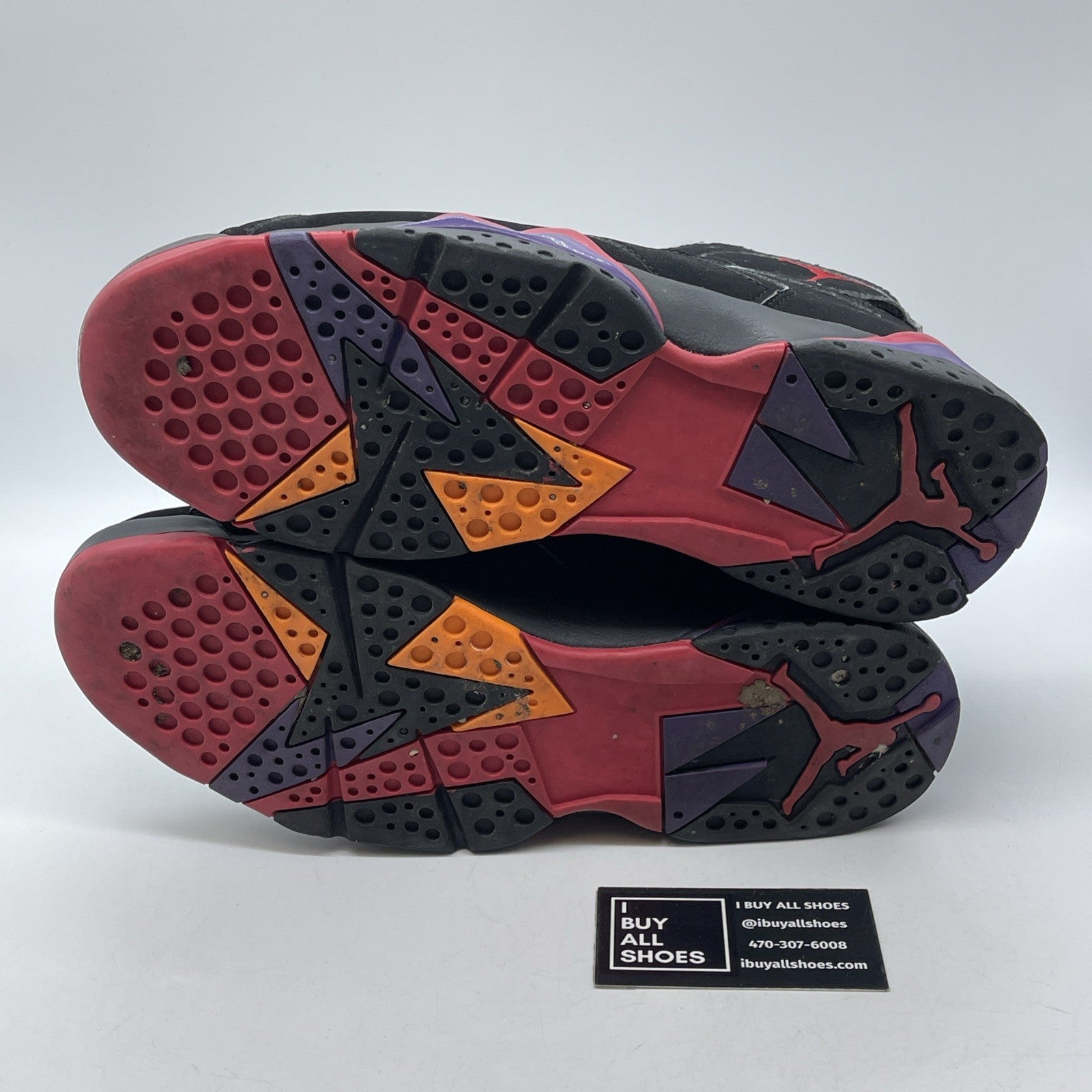 Size 10.5 - Air Jordan 7 Retro 2012 Raptor Black Red Suede (304775-018)