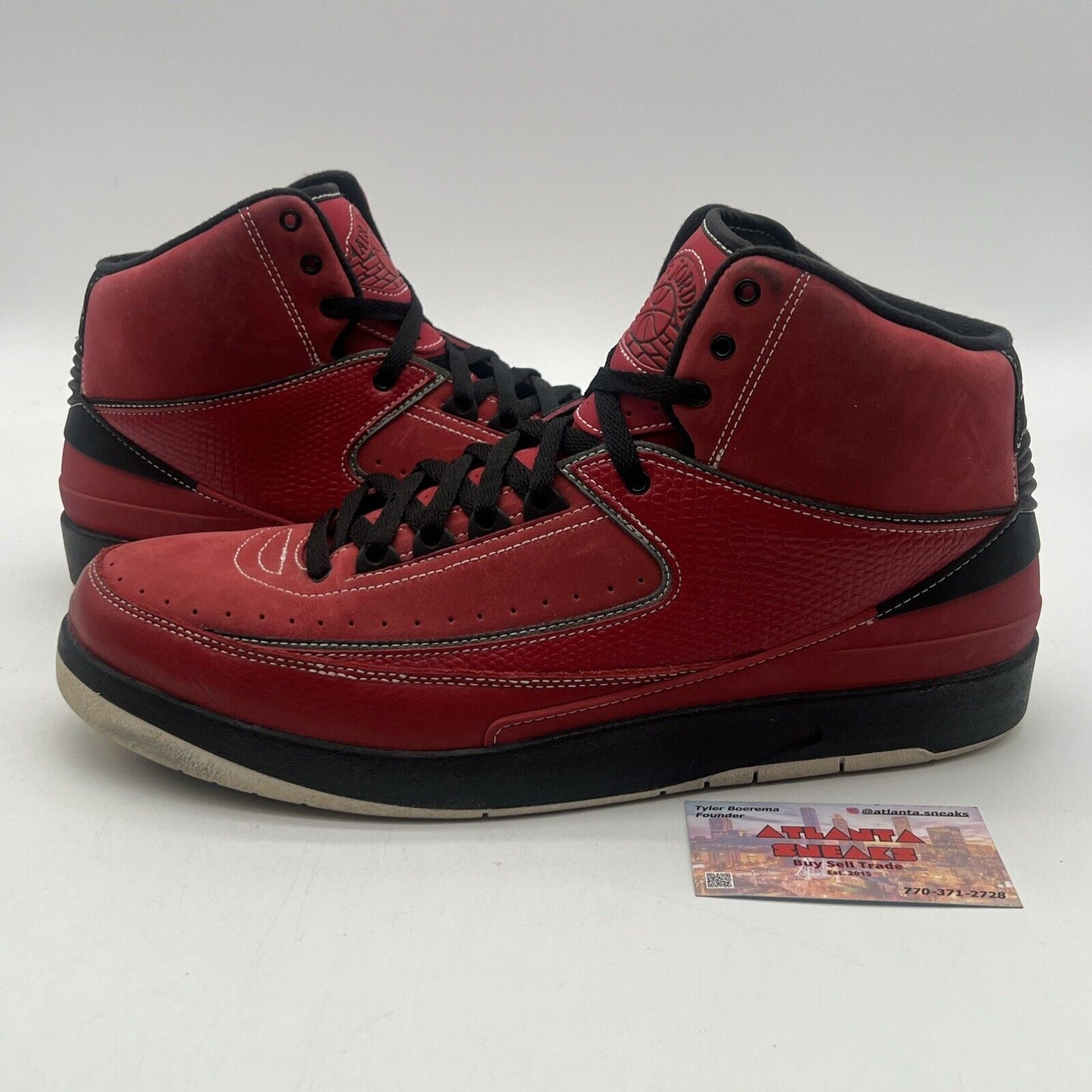 Size 13 - Air Jordan 2 Retro QF Candy Red Black White Suede (395709-601)