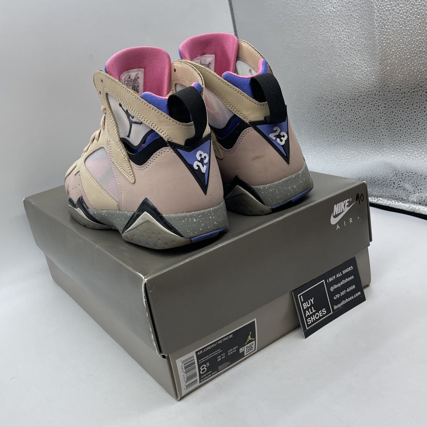 Size 8.5 - Air Jordan 7 Retro SE Sapphire Pink Purple Suede (DJ2636-204)