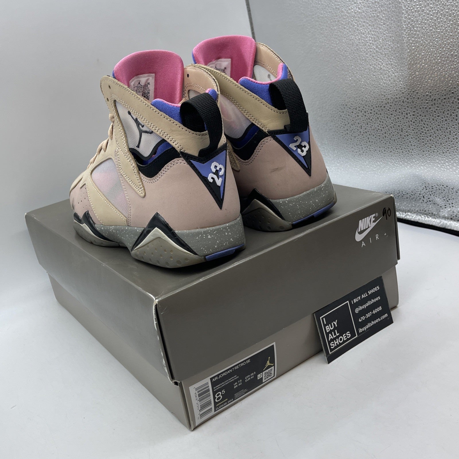 Size 8.5 - Air Jordan 7 Retro SE Sapphire Pink Purple Suede (DJ2636-204)