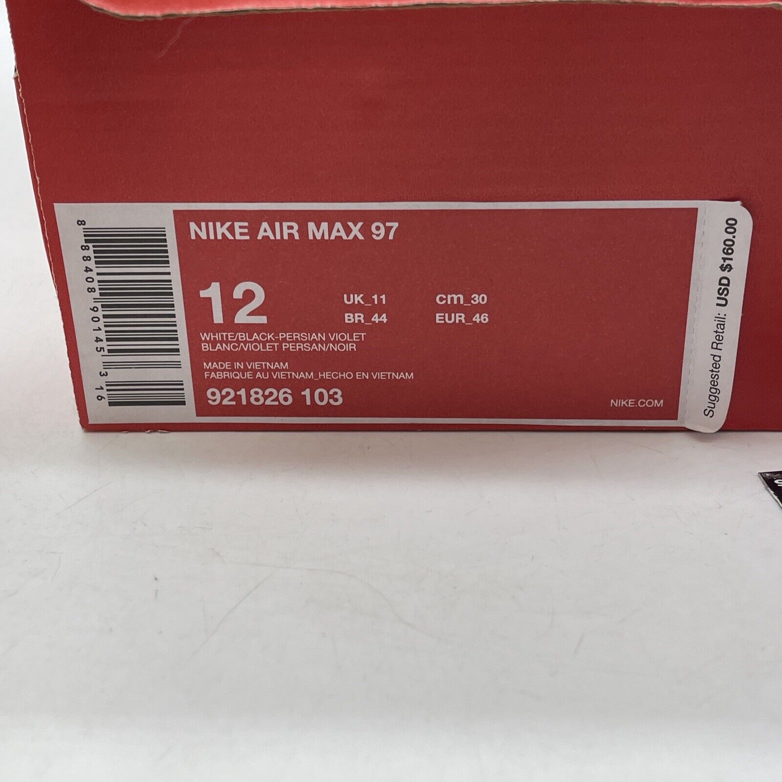 Size 12 - Nike Air Max 97 Persian Violet Black White Purple Suede (921826-103)