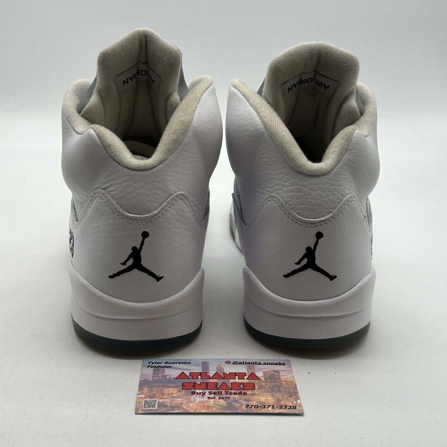 Size 10.5 - Air Jordan 5 Retro 2015 Metallic White (136027-130)