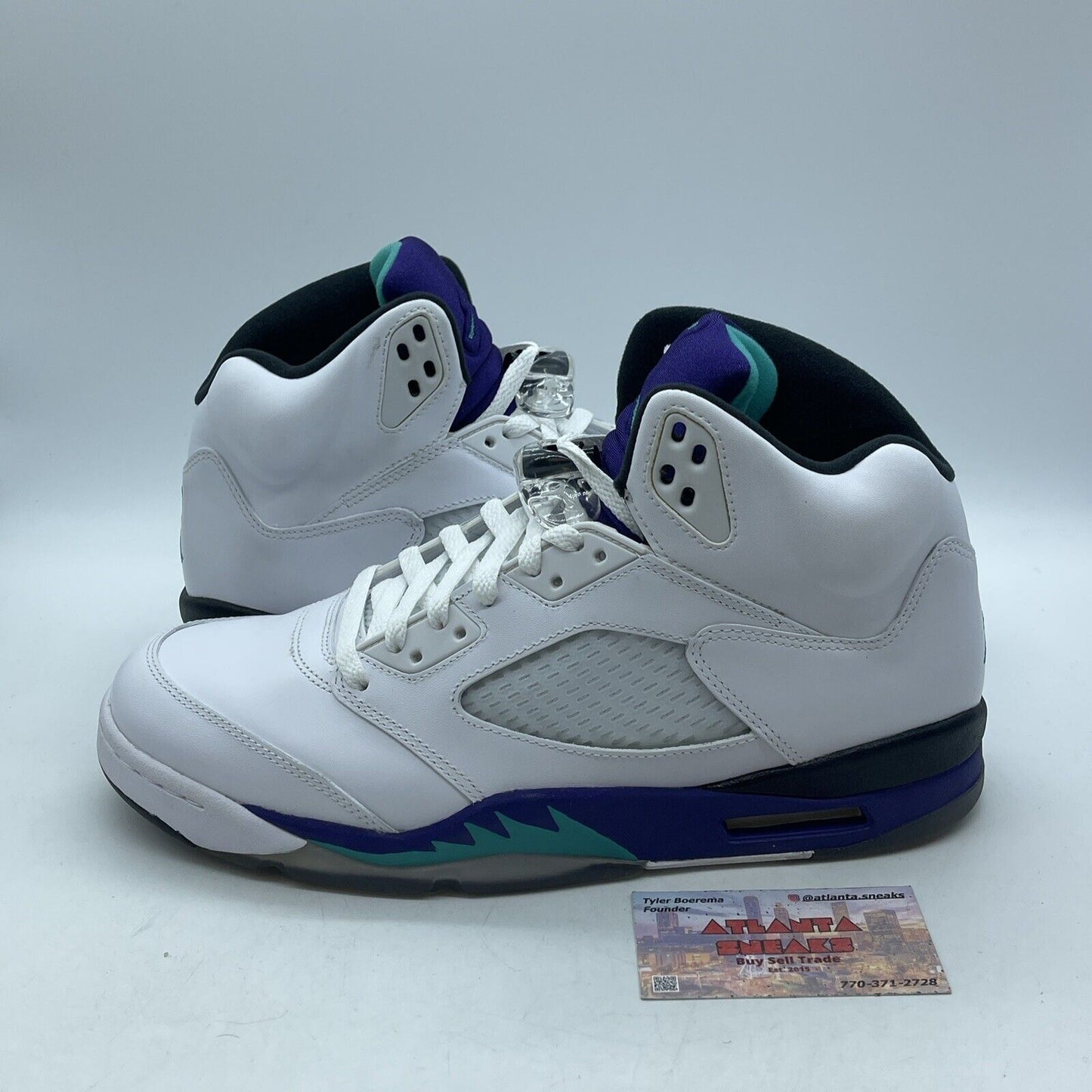 Size 11 - Jordan 5 Retro Grape 2013 White Purple Black Leather (136027-108)