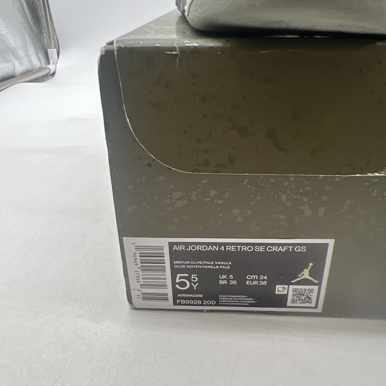 Size 5.5 (GS) - Air Jordan 4 SE Retro Low Craft - Olive (FB9928-200)