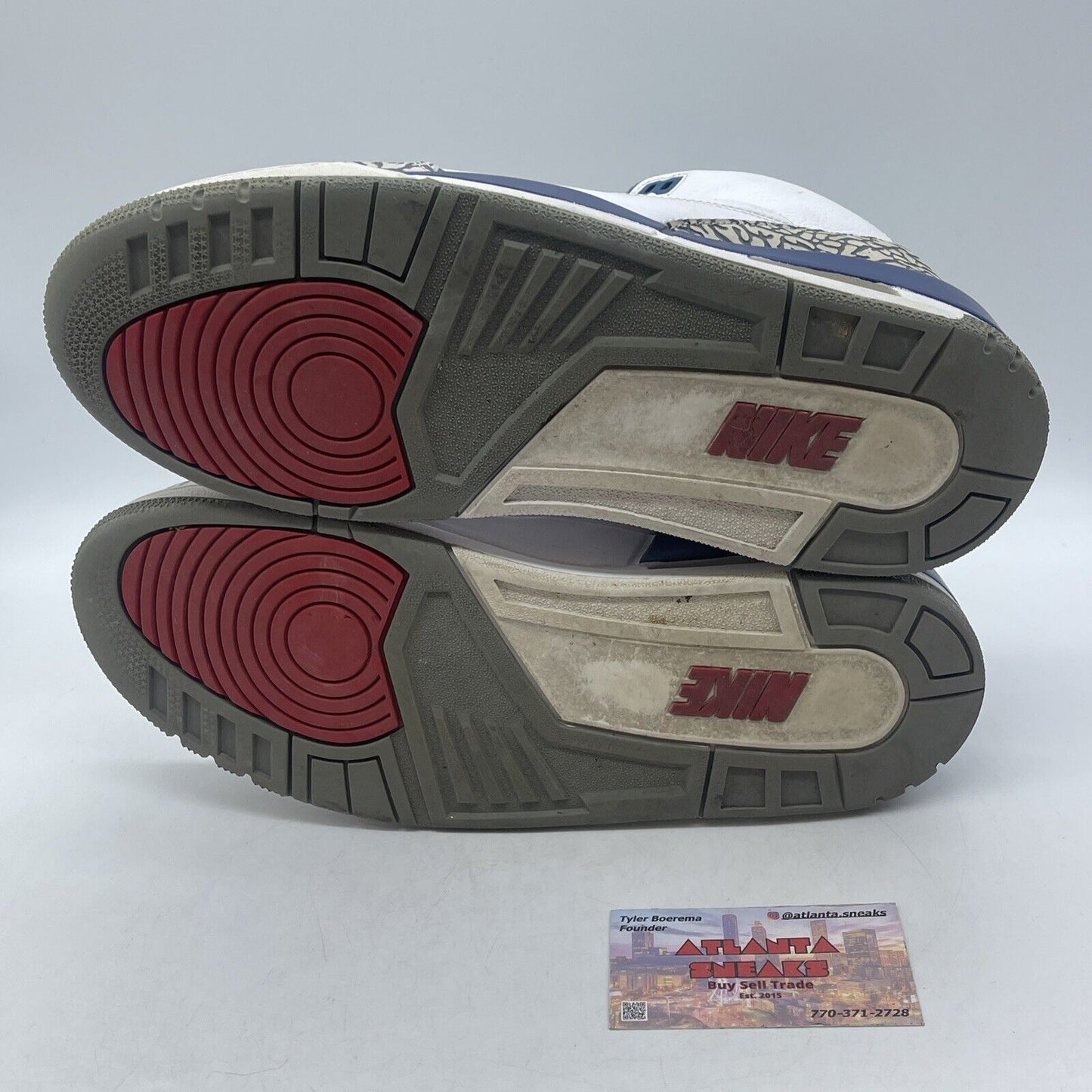 Size 11 - Jordan 3 Retro OG Mid True Blue White Grey Red Suede (854262-106)