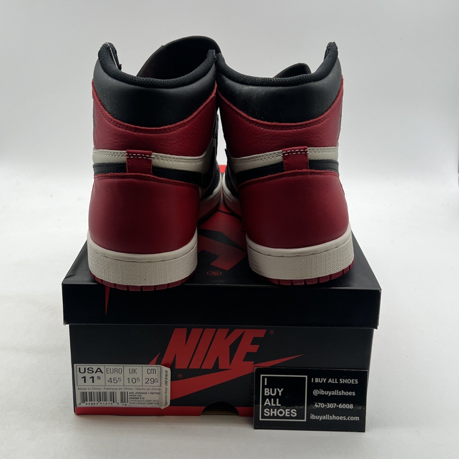 Size 11.5 - Air Jordan 1 Retro OG High Bred Toe (555088-610)