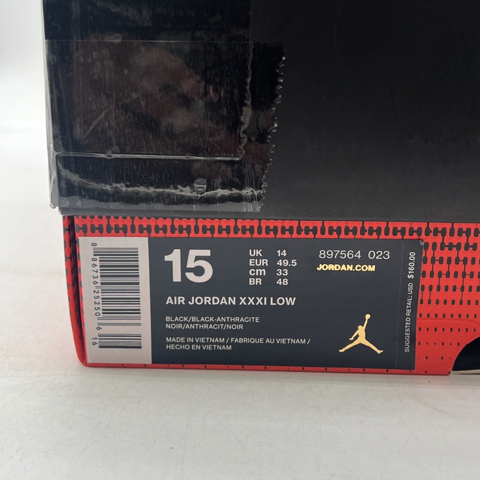 Size 15 - Air Jordan 31 Low Black (897564-023)