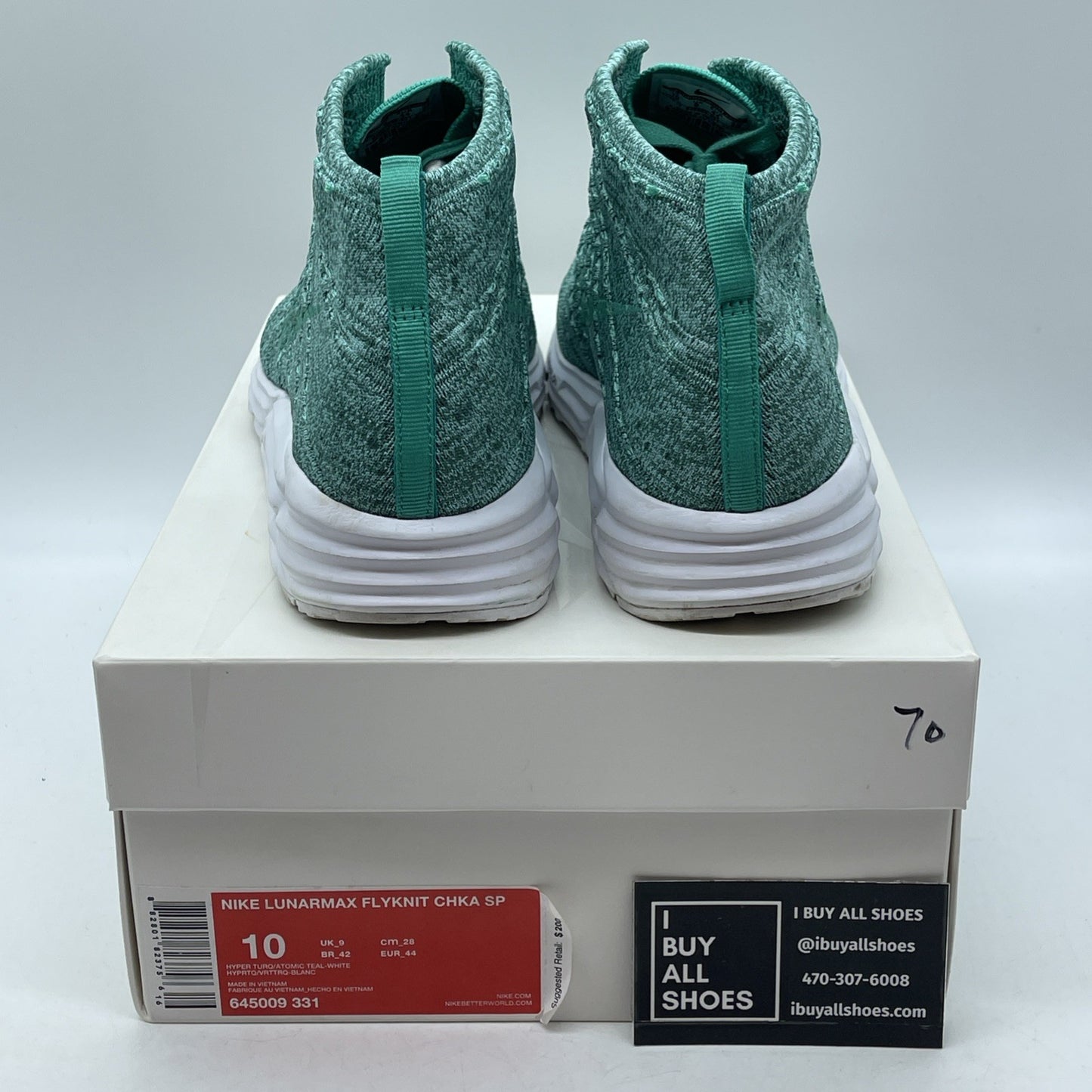 Size 10 - Nike Lunar Max Flyknit Chukka SP Blue White Suede (645009-331)