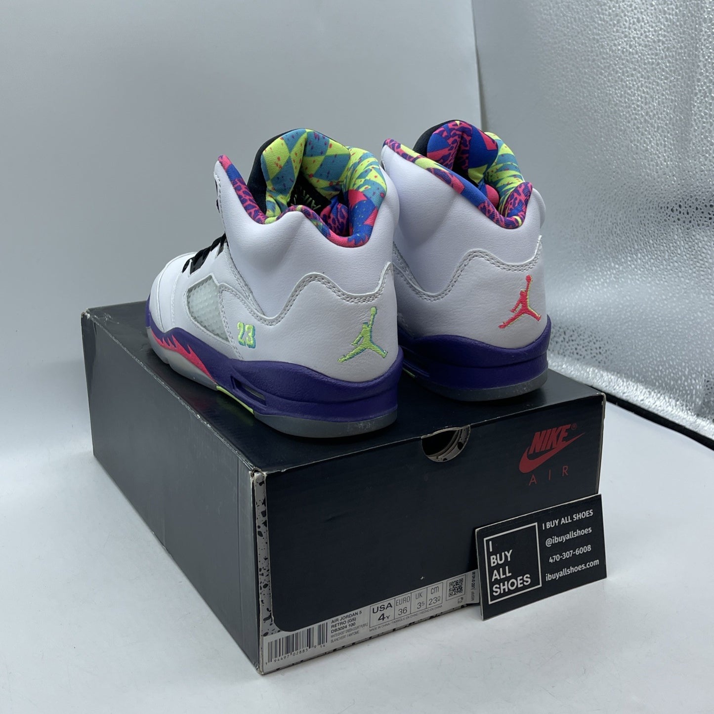 Size 4Y(GS) - Jordan 5 Retro Mid Alternate Bel-Air White Leather (DB3024-100)