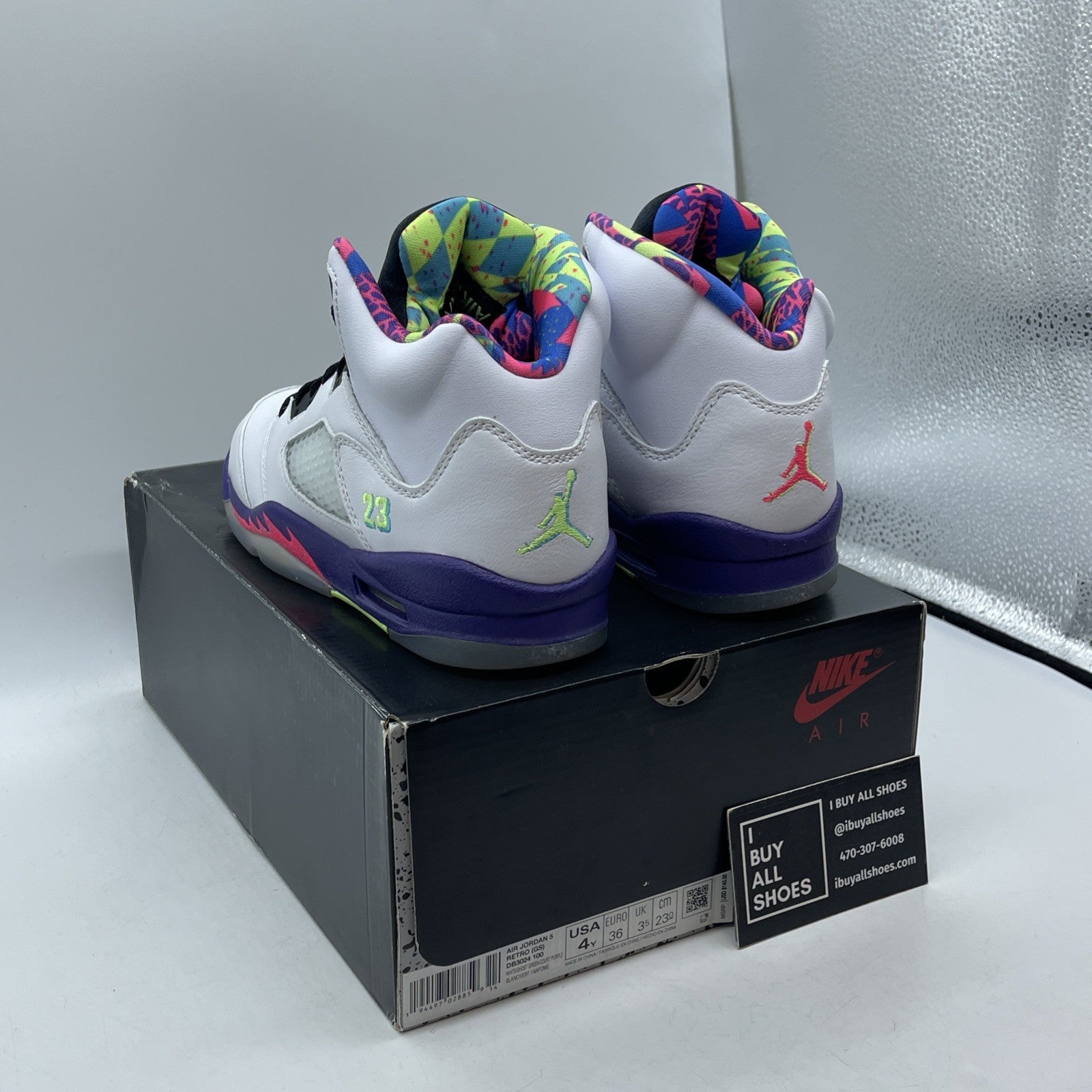 Size 4Y(GS) - Jordan 5 Retro Mid Alternate Bel-Air White Leather (DB3024-100)