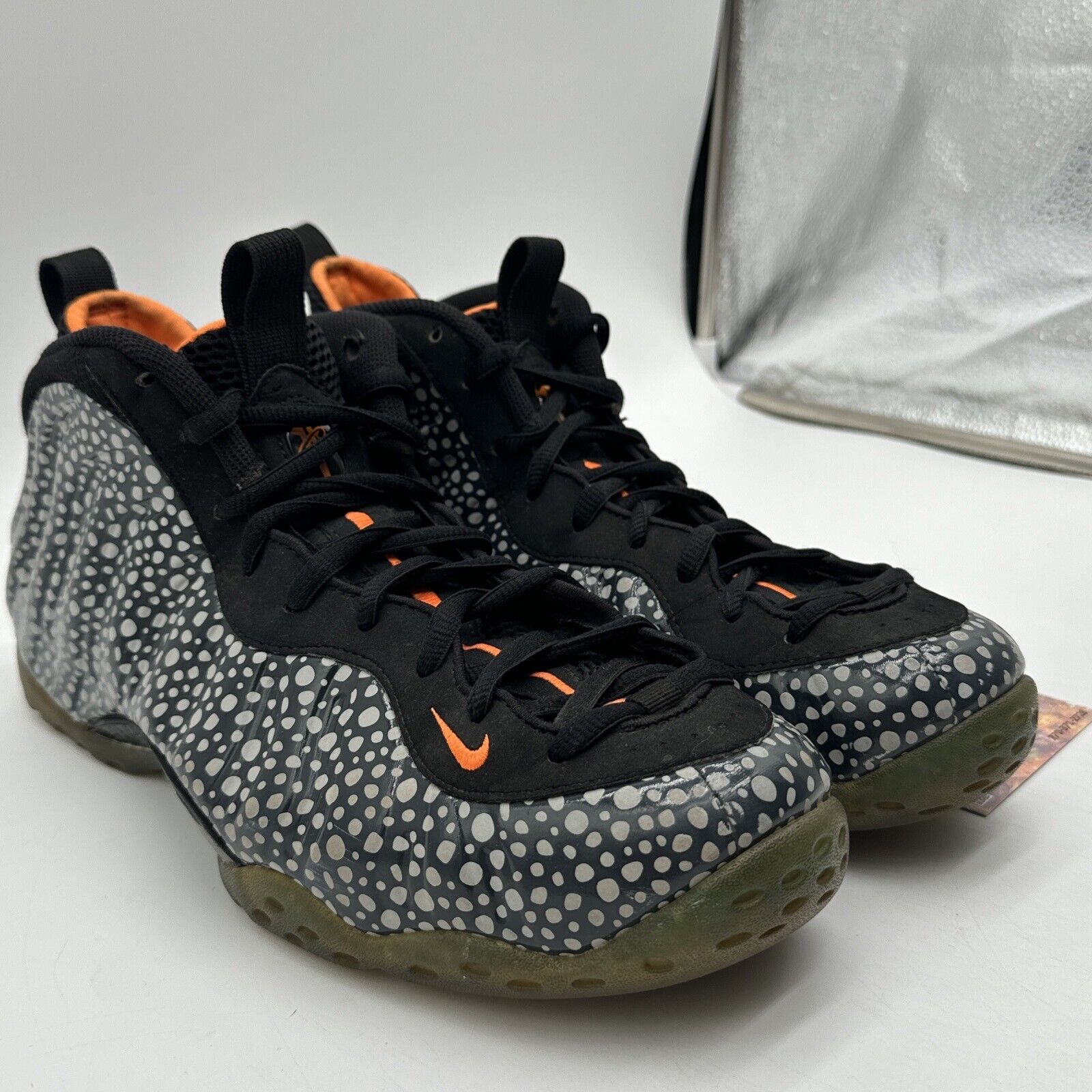 Size 11 - Nike Air Foamposite One Premium Safari 2013 Orange Reflective Black