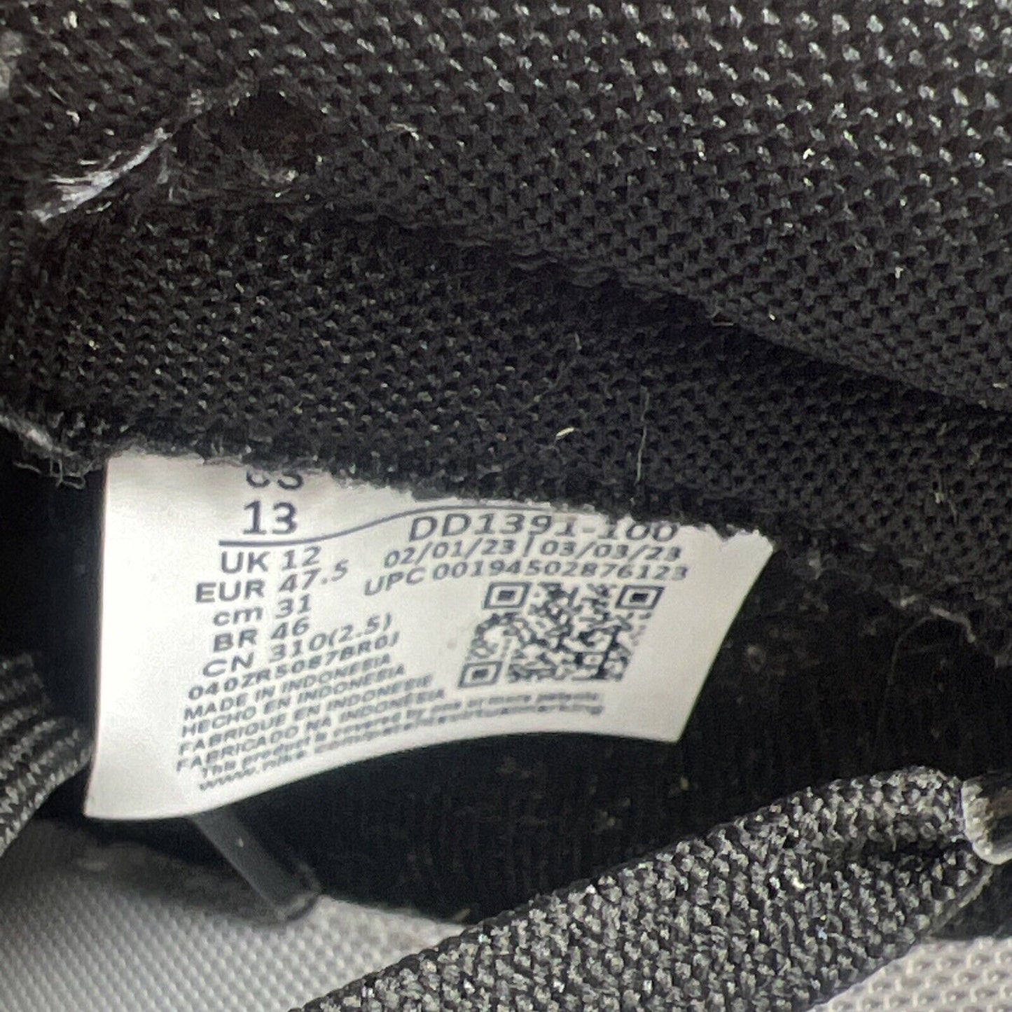Size 13 - Nike Dunk Low Black White (DD1391-100)
