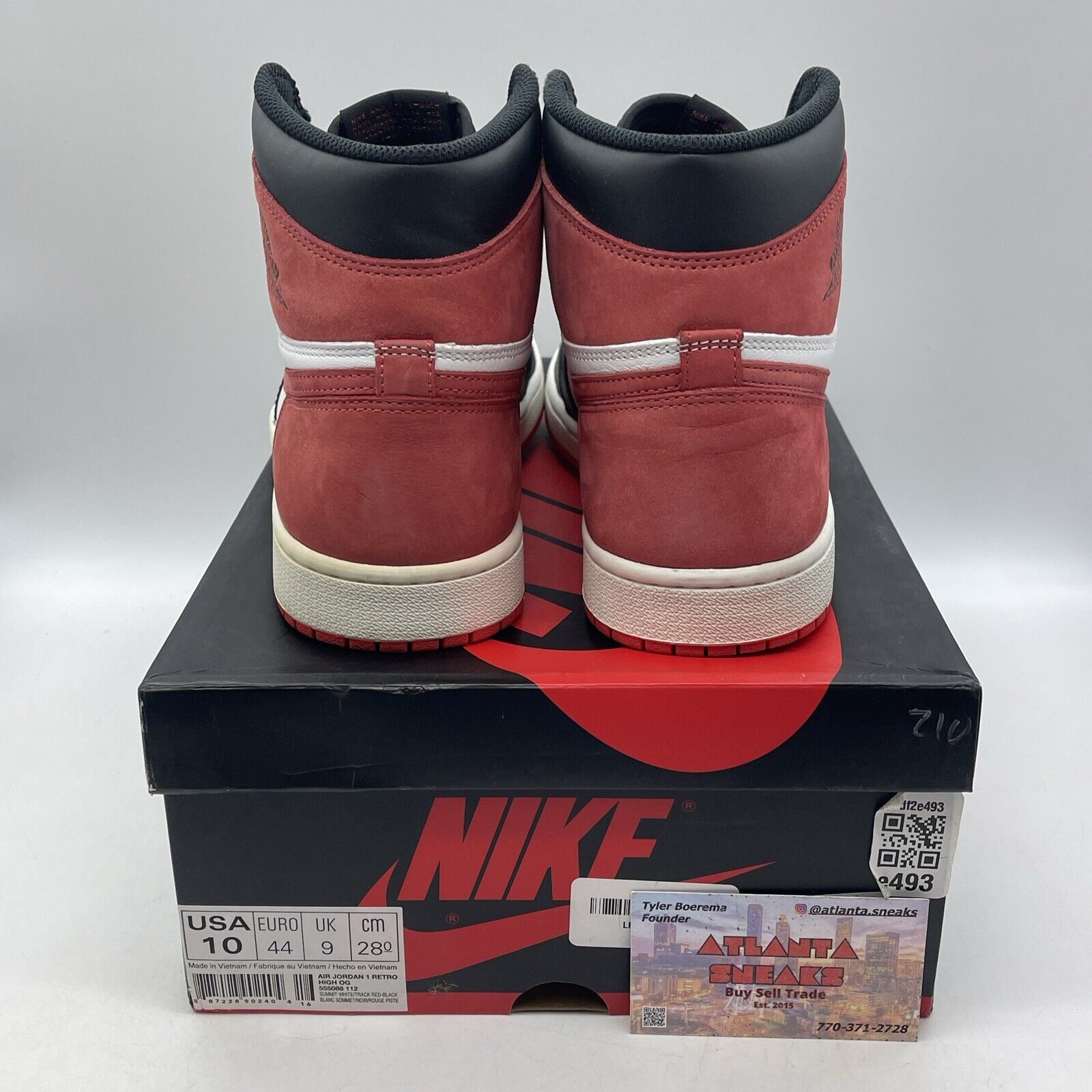 Size 10 - Air Jordan 1 Retro OG High Best Hand in the Game - Track Red Black