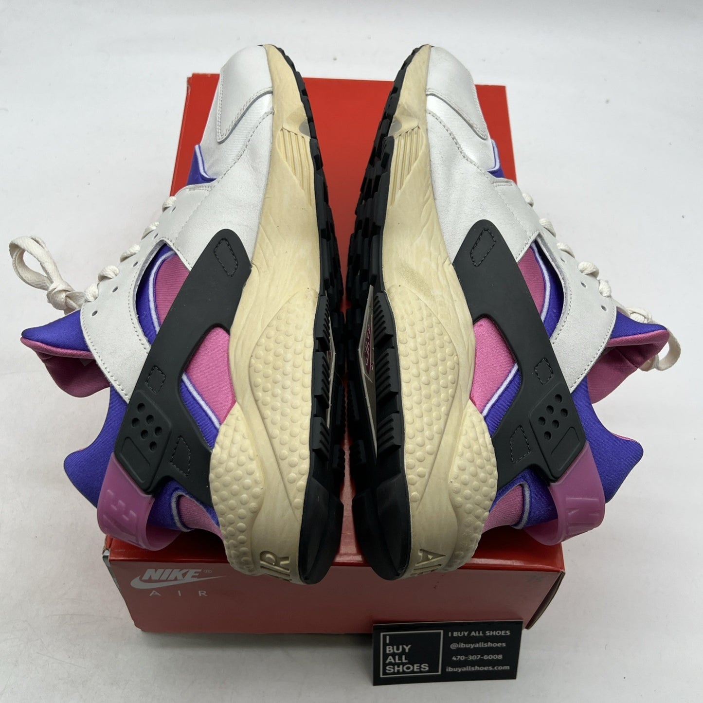 Size 14 -Nike Air Huarache Run PRM Playful Pink Blue Joy Sail White (FB9697-001)