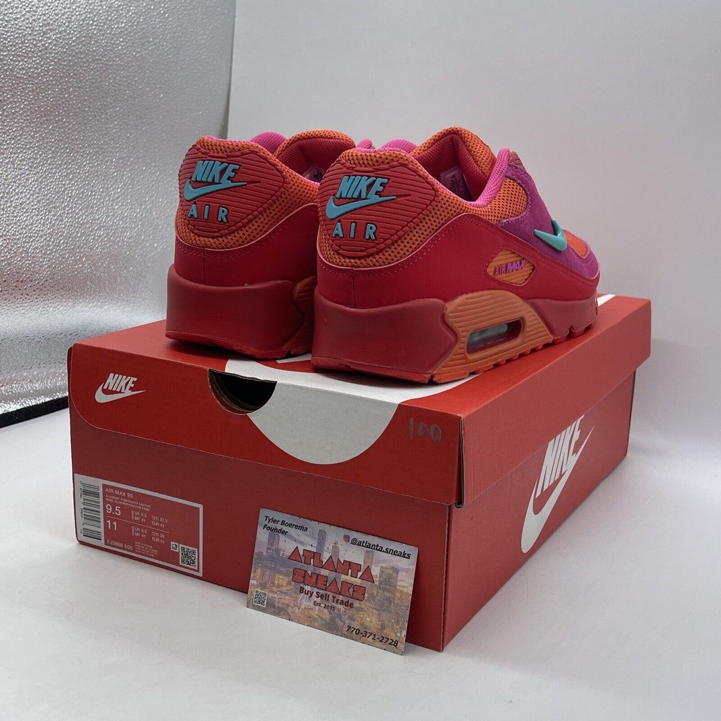 Size 9.5 Air Max 90 Alchemy Pink Suede Red Leather (FJ3868-600)