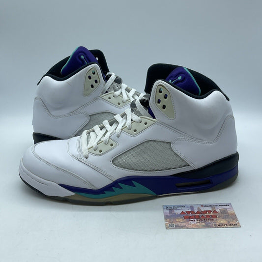 Size 12 - Jordan 5 Retro Grape 2013 White Purple Blue Leather (136027-108)