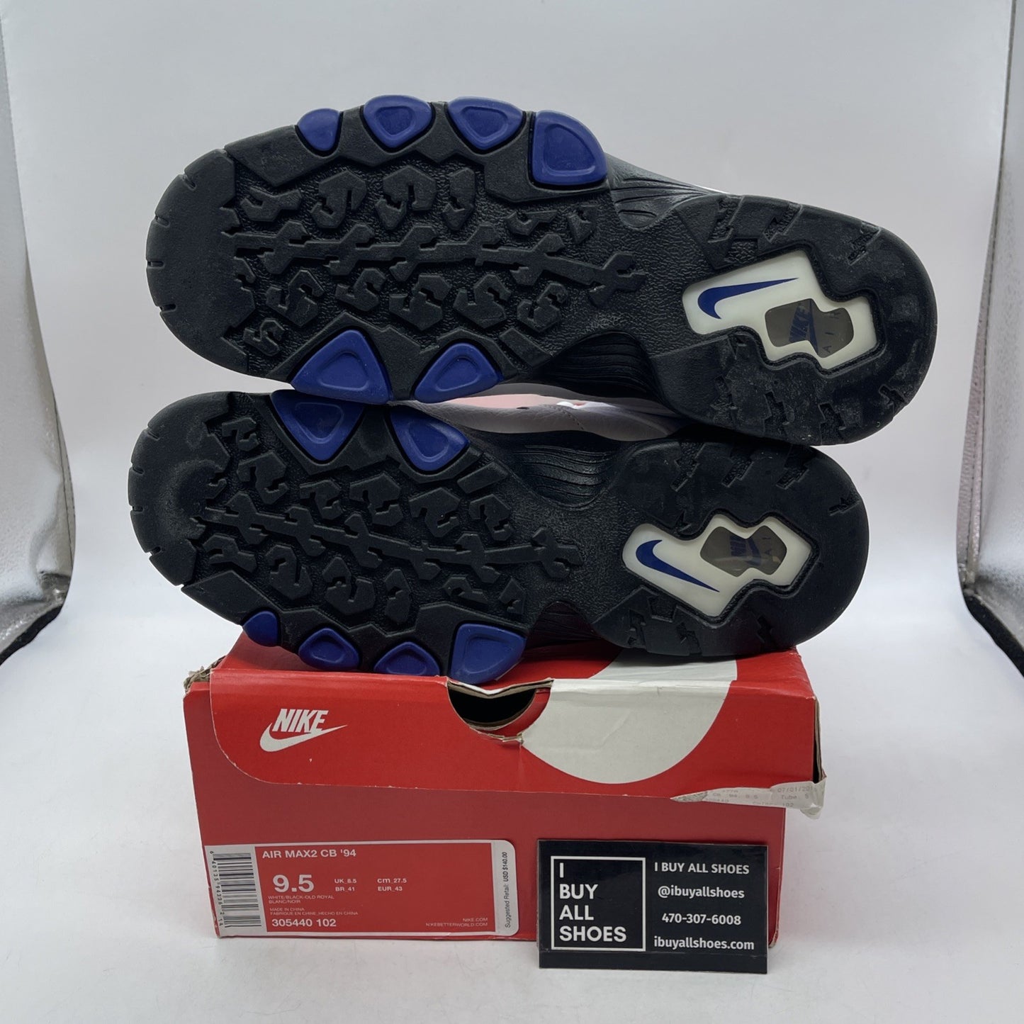 Size 9.5 - Nike Air Max 2 CB 94 2015 Old Royal (305440-102)