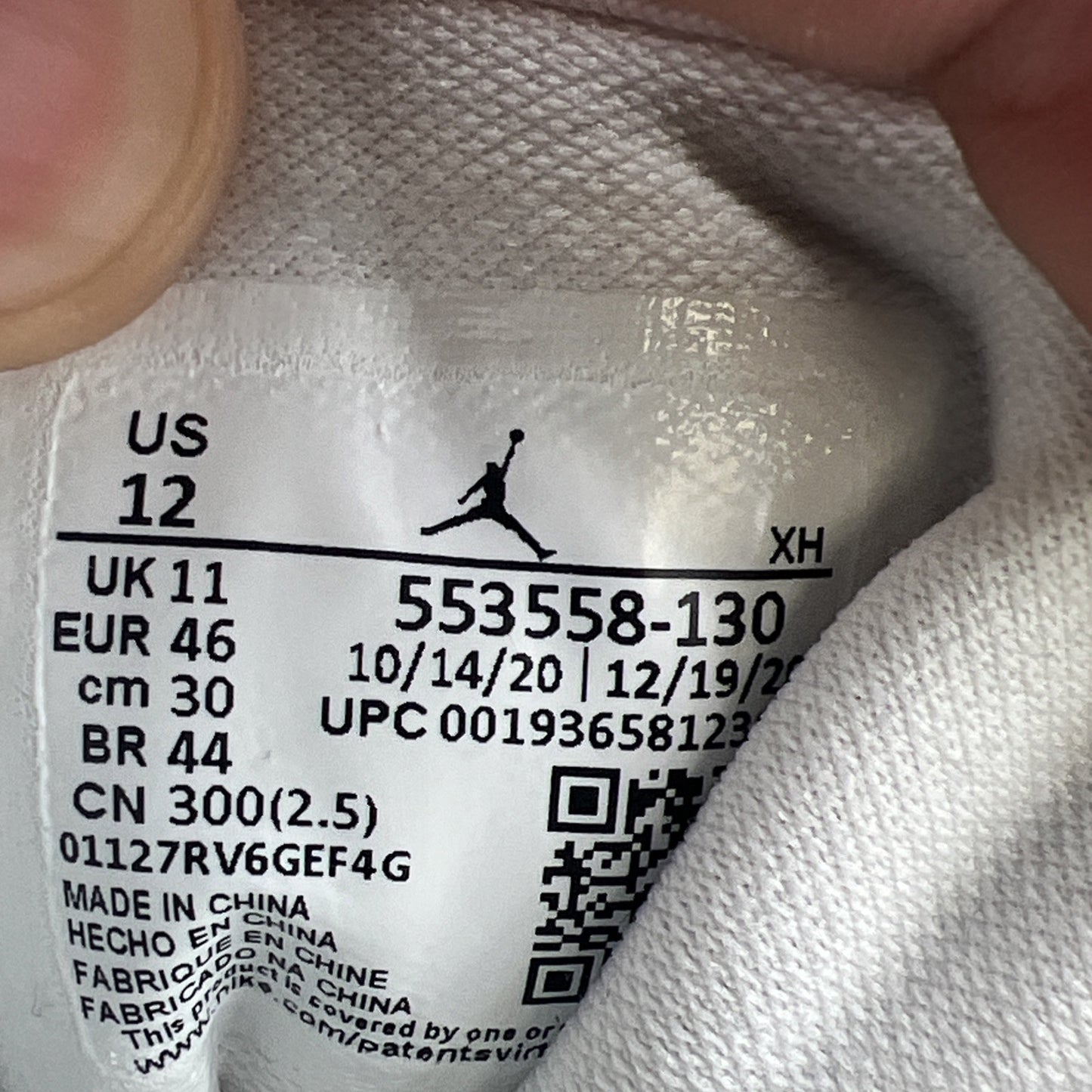 Size 12 - Air Jordan 1 Low Triple White (553558-130)
