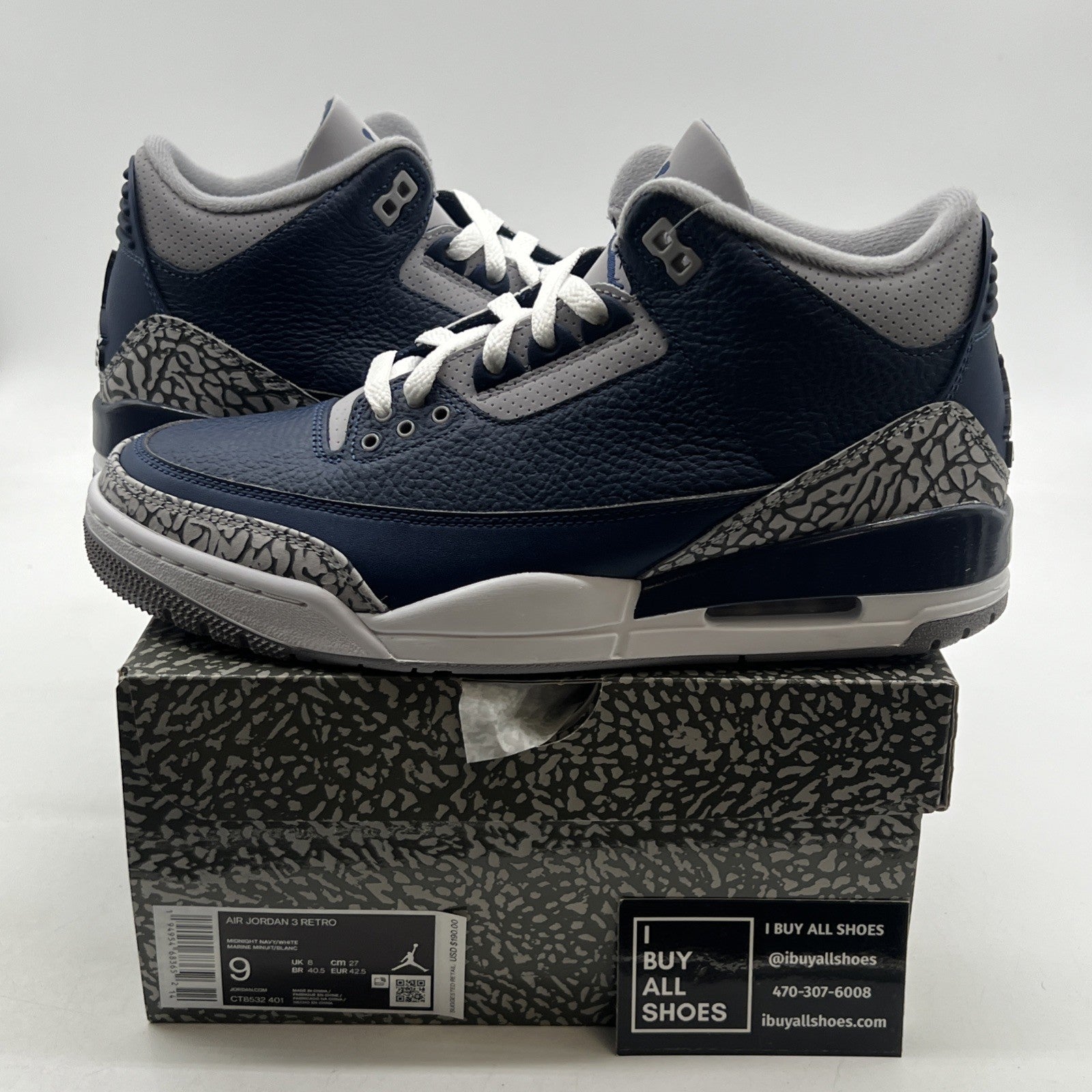 Size 9 - Air Jordan 3 Retro Blue (CT8532-401)