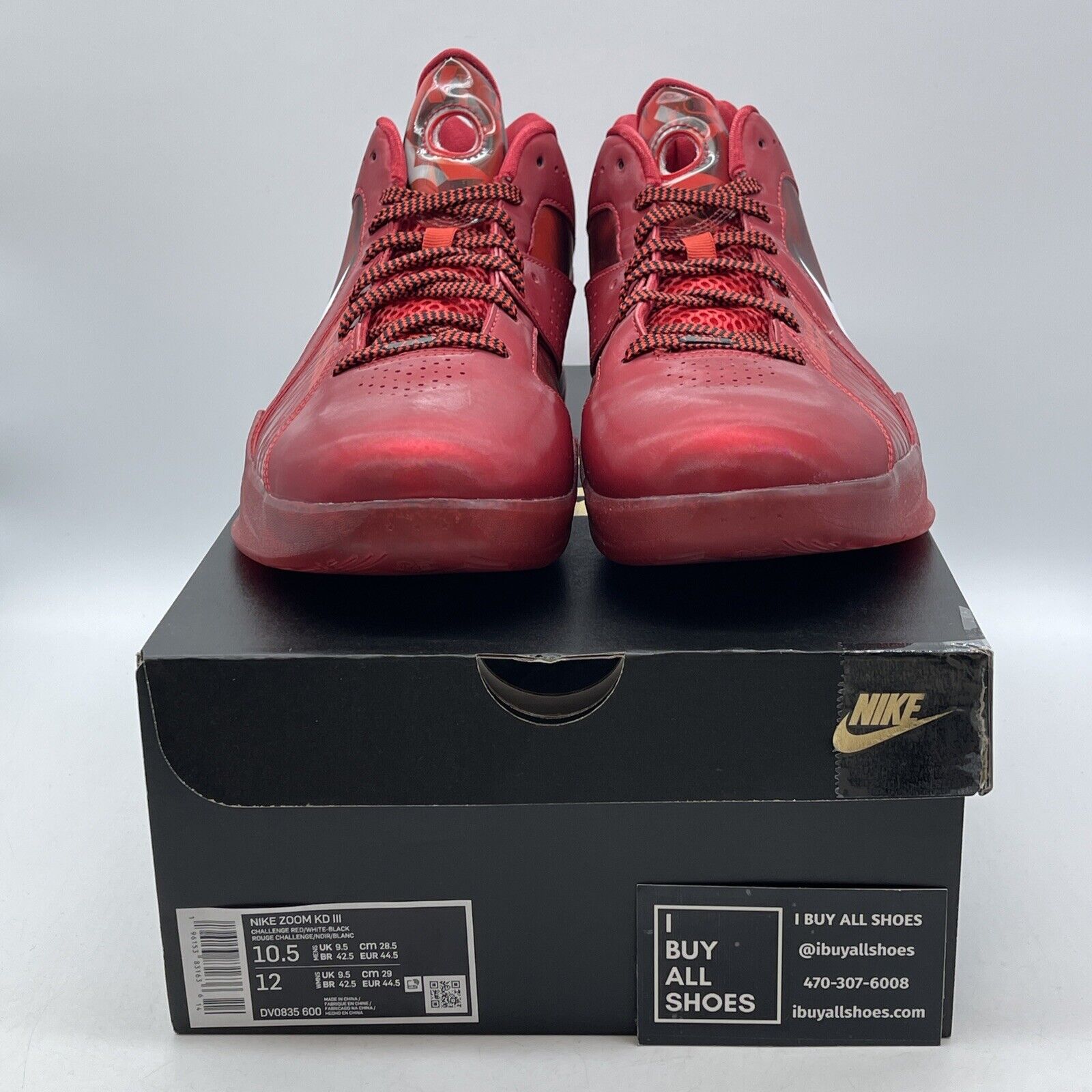 Size 10.5 - Nike KD 3 Red Black White Leather (DV0835-600)