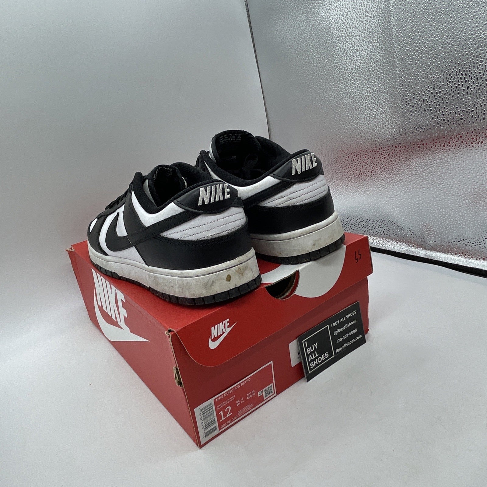 Size 12 - Nike Dunk Low Black White (DD1391-100)
