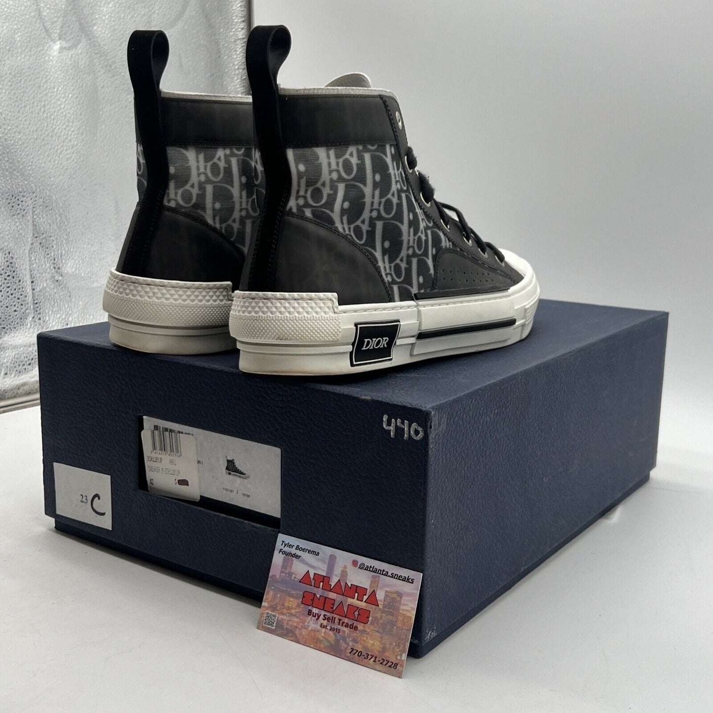 Size 9 - Dior B23 High Dior Oblique Black White (3SH118YJP)