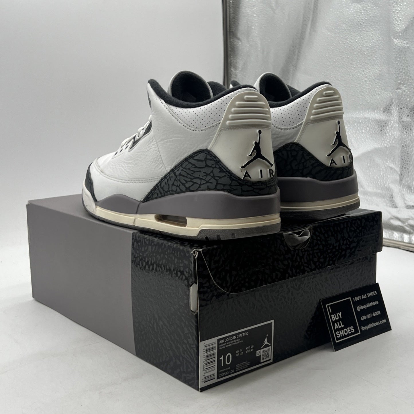 Size 10 - Air Jordan 3 Retro Cement Grey (CT8532-106)