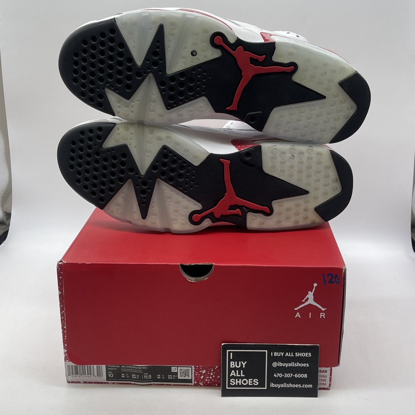 Size 10 - Jordan 6 White University Red 2022 Leather (CT8529-162)