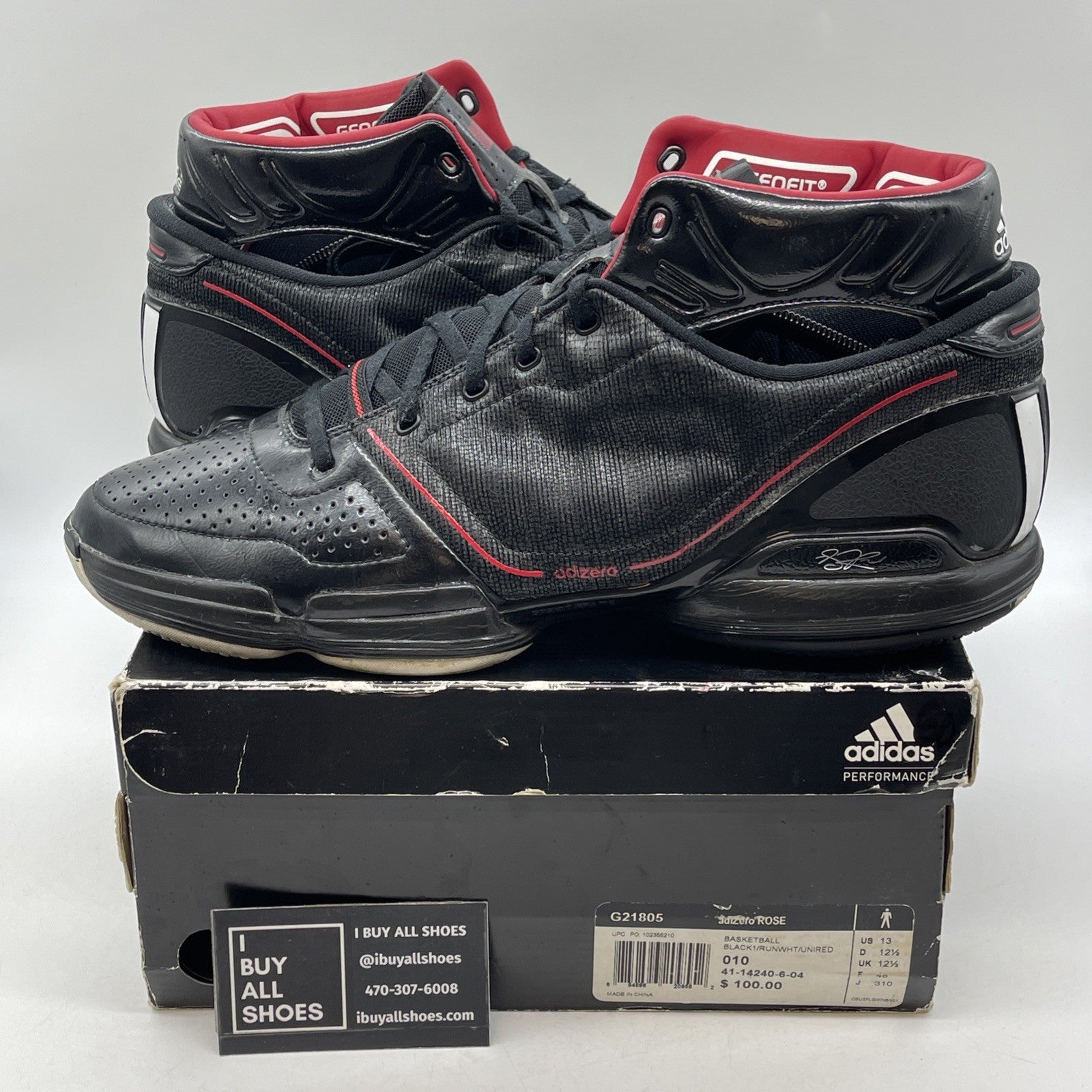Size 13 - Adidas Adizero Rose Black (G21805)