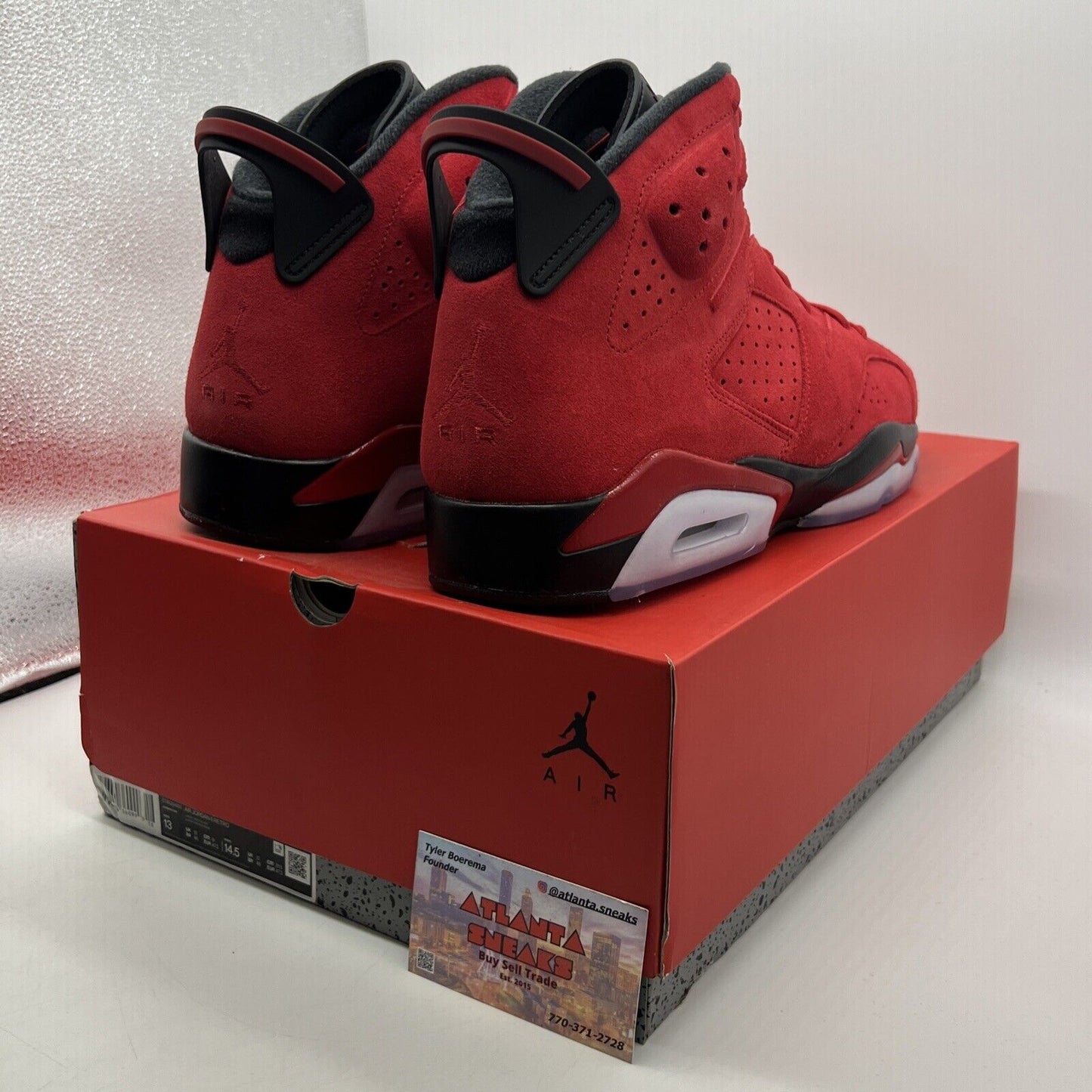 Size 13 - Air Jordan 6 Retro Toro Bravo Black Red Suede (CT8529-600)
