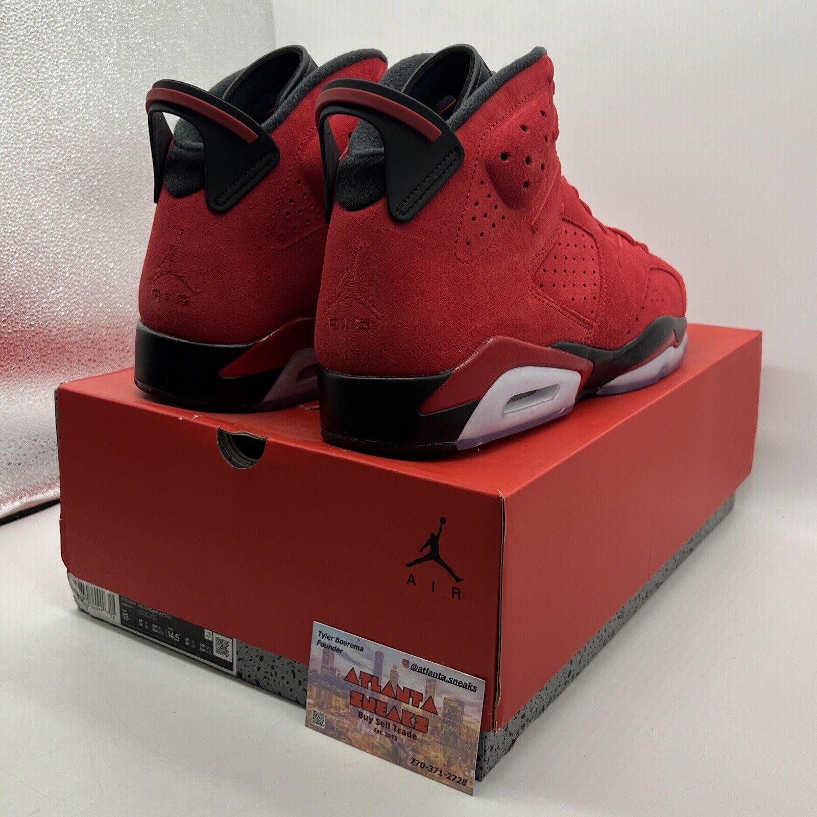 Size 13 - Air Jordan 6 Retro Toro Bravo Black Red Suede (CT8529-600)