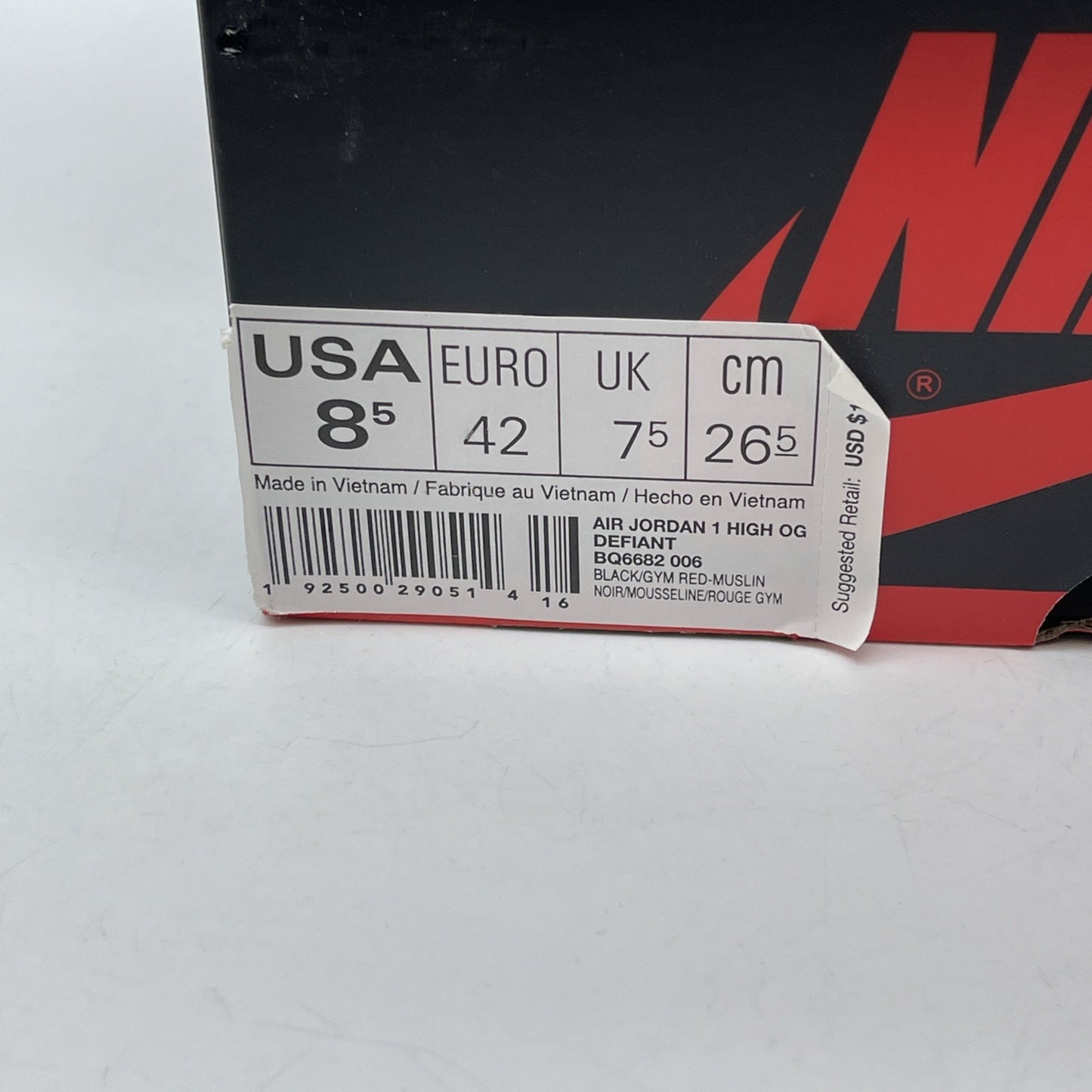 Size 8.5 - Air Jordan 1 Retro OG High Couture Red Black Leather (BQ6682-006)