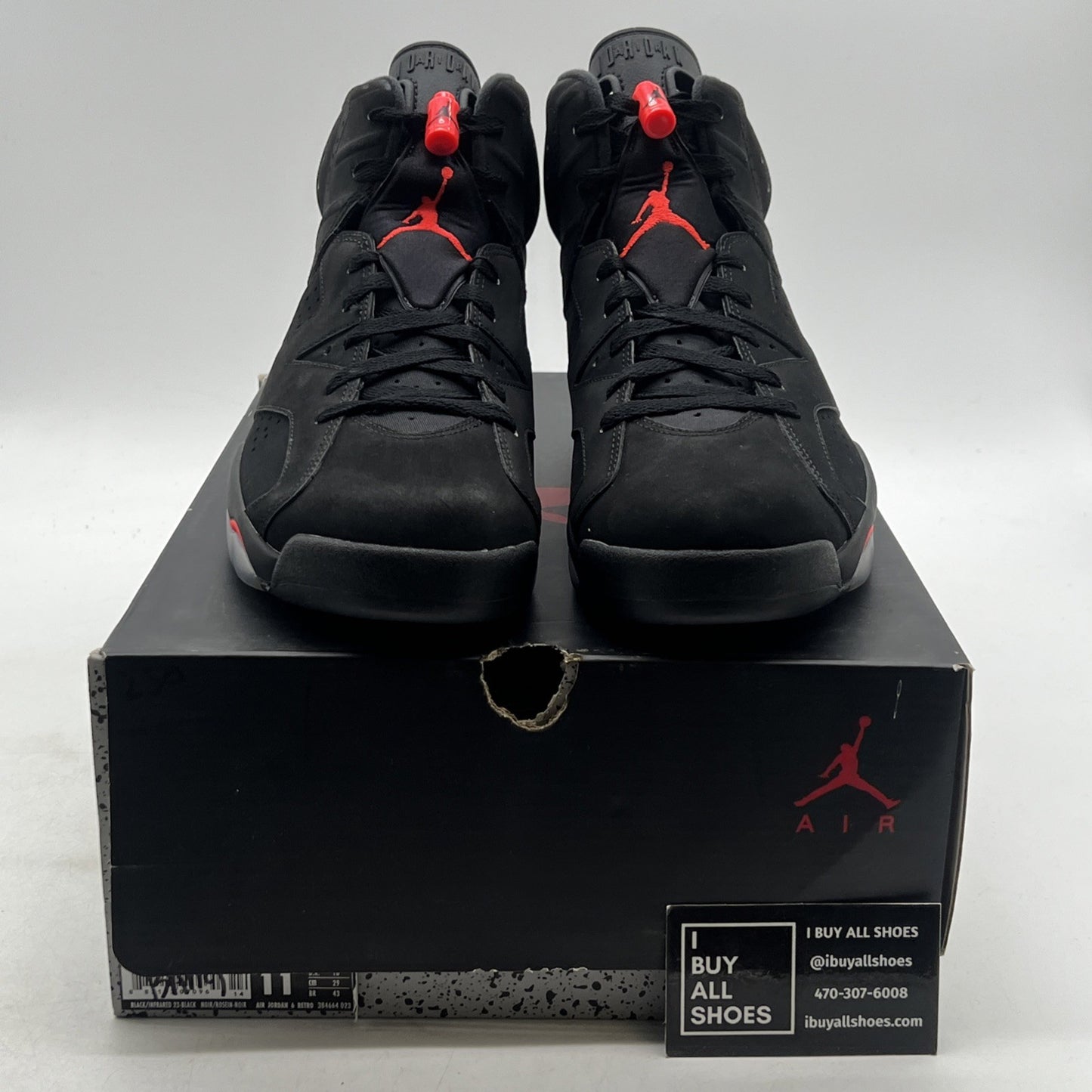 Size 11 - Air Jordan 6 Retro Infrared Black 2014 (384664-023)