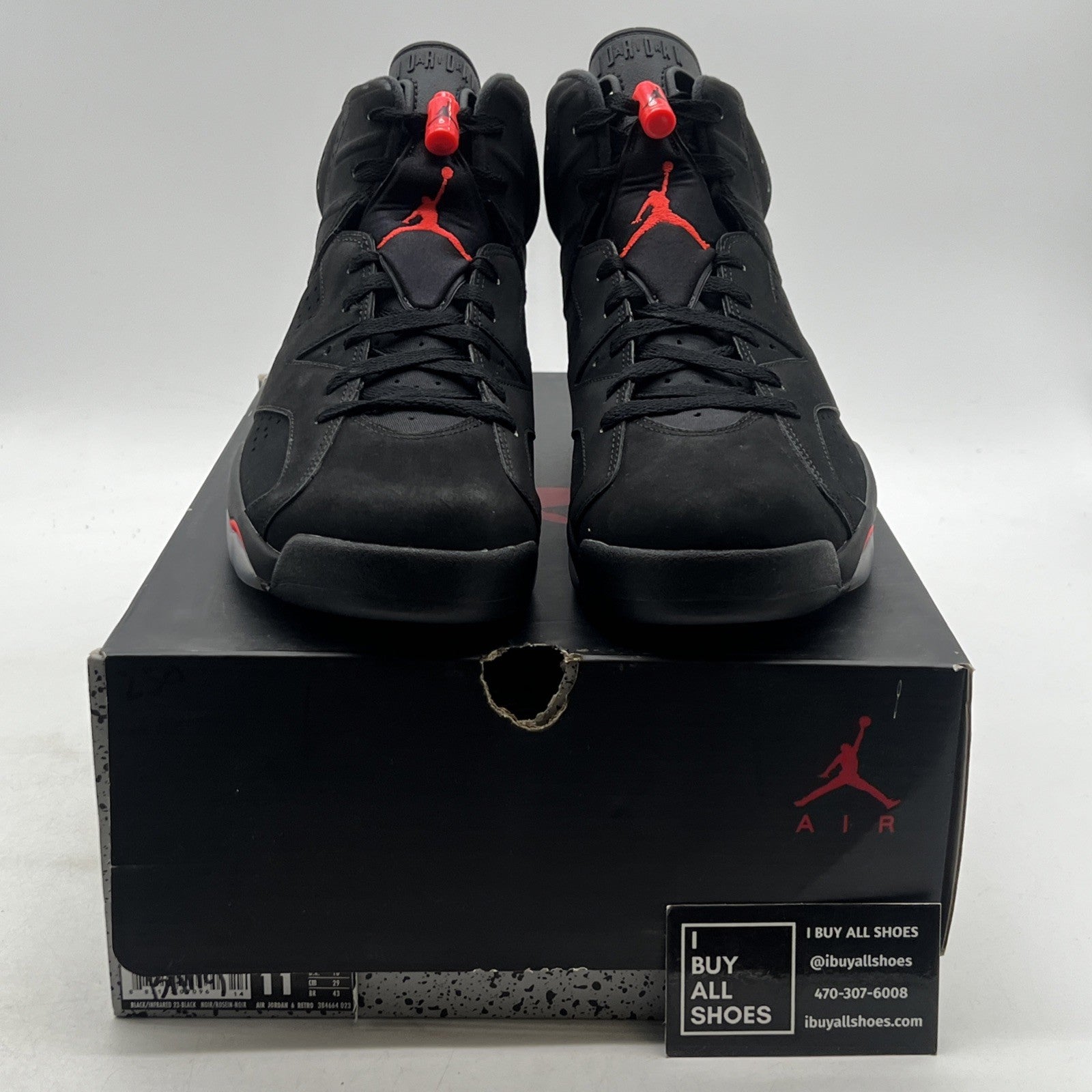 Size 11 - Air Jordan 6 Retro Infrared Black 2014 (384664-023)