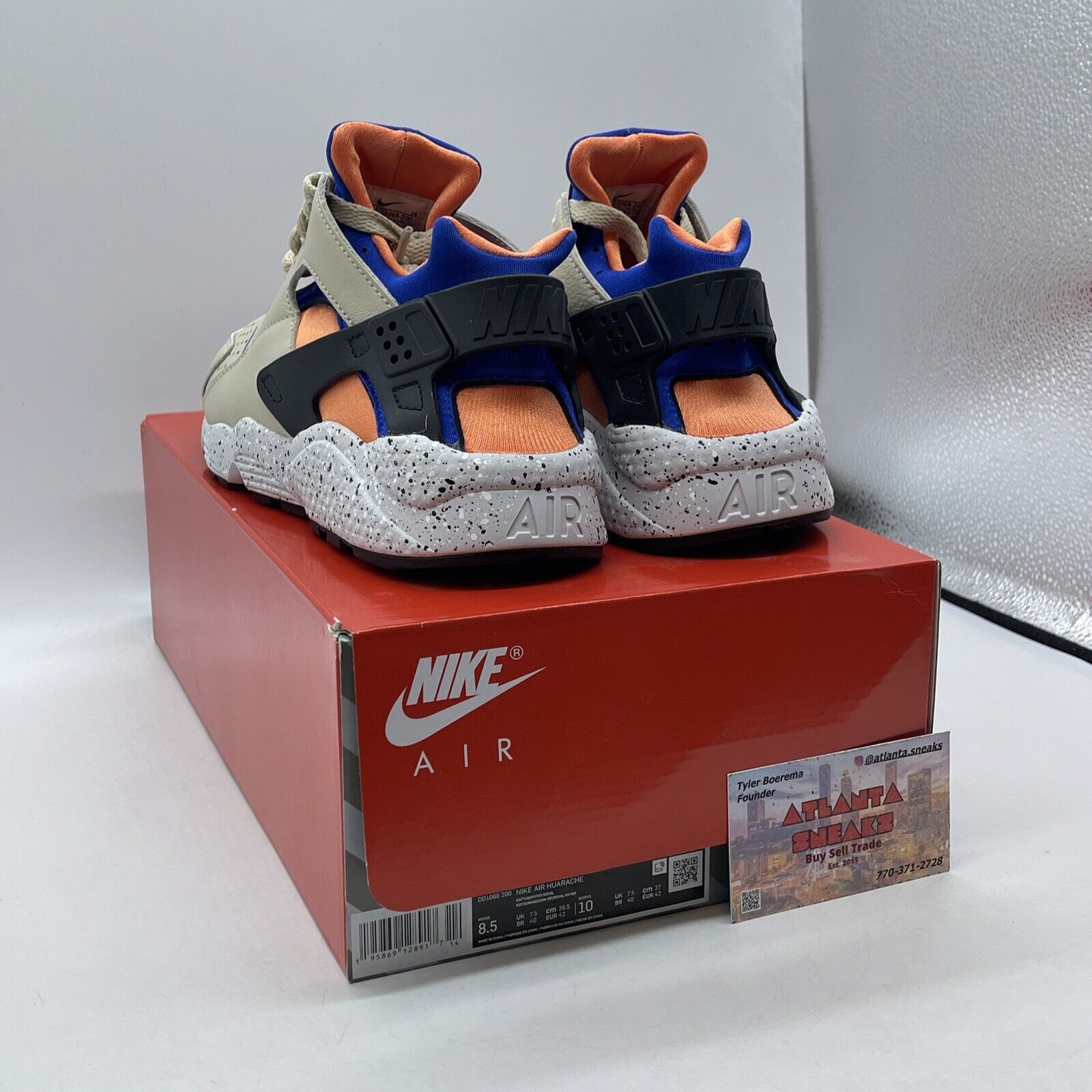 Size 8.5 - Nike Air Huarache OG Mowabb Brown Leather Blue Suede (DD1068-200)