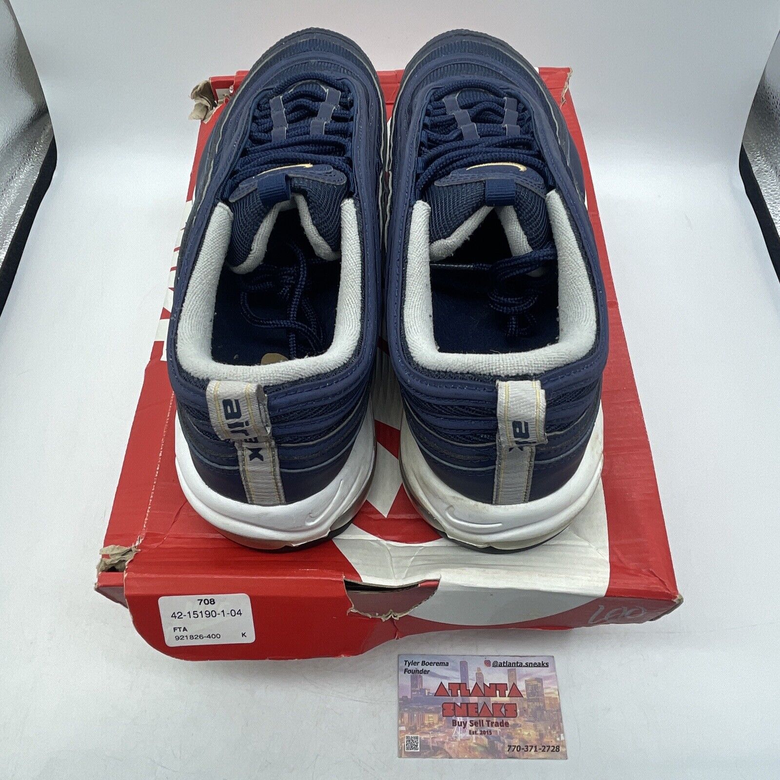 Size 12 - Nike Air Max 97 Midnight Run Navy White Gold (921826-400)