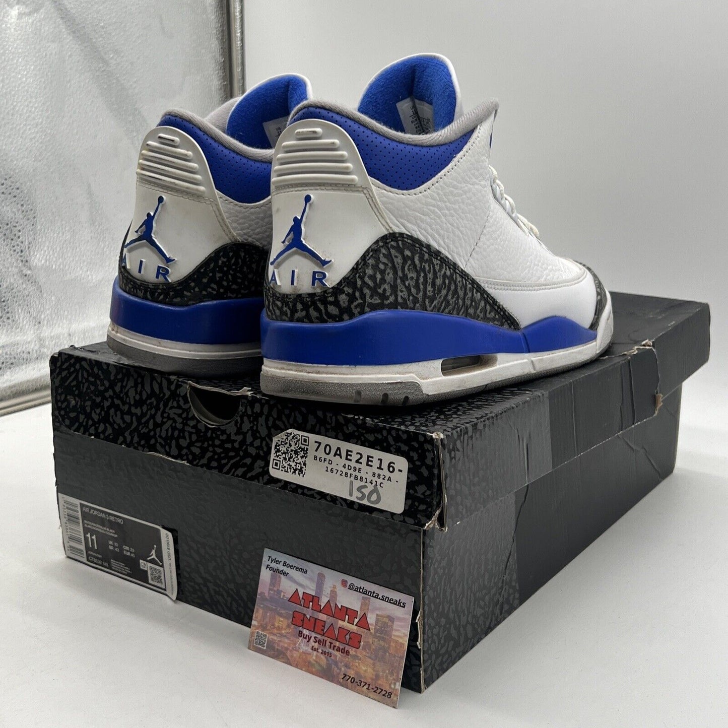 Size 11 - Jordan 3 Retro Mid Racer Blue White Black Leather Grey (CT8532-145)
