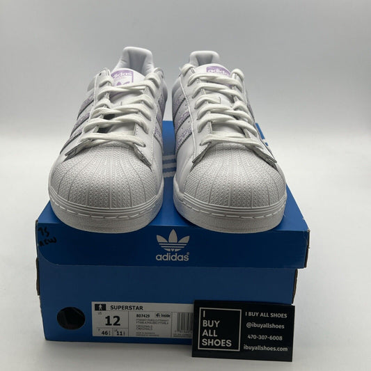 Size 12 - Adidas Superstar Paisley - White Purple Glow (BD7429)