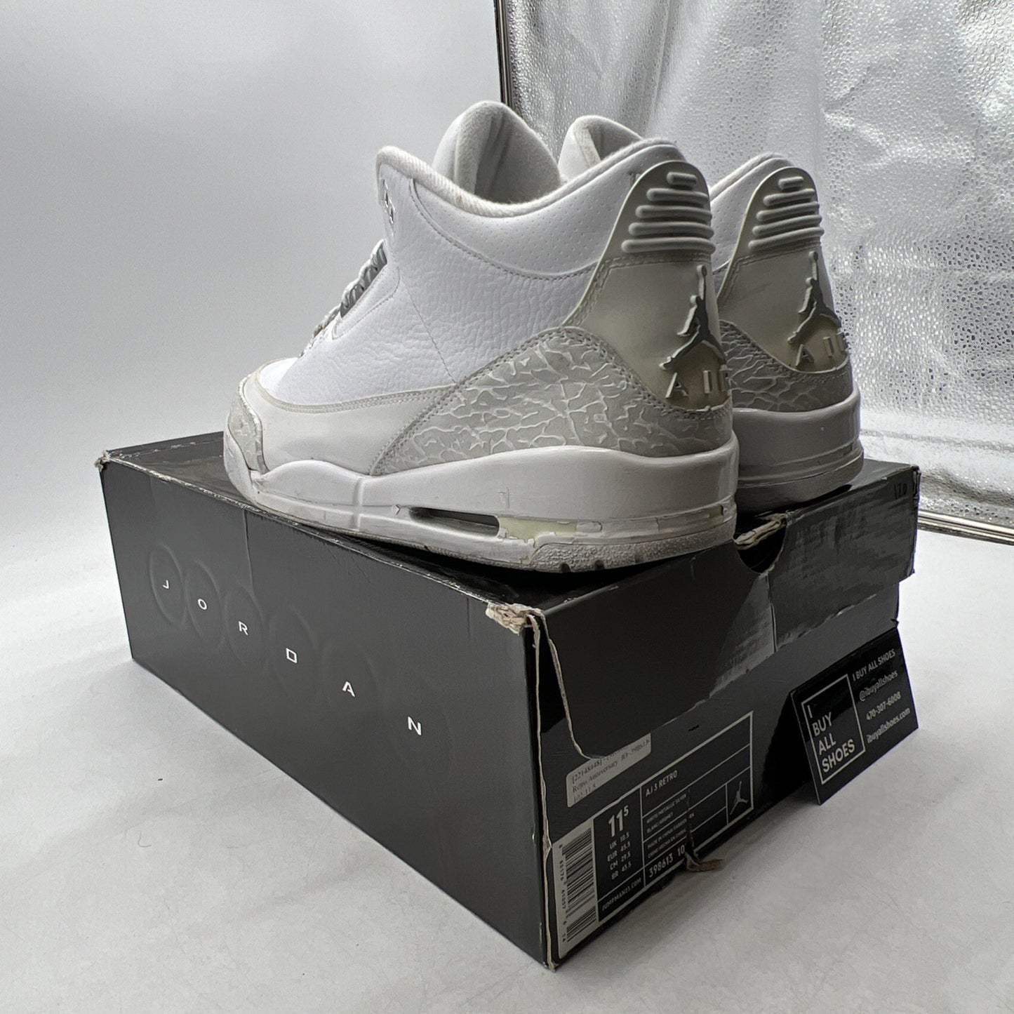 Size 11.5 - Air Jordan 3 Retro Silver Anniversary (398613-102)