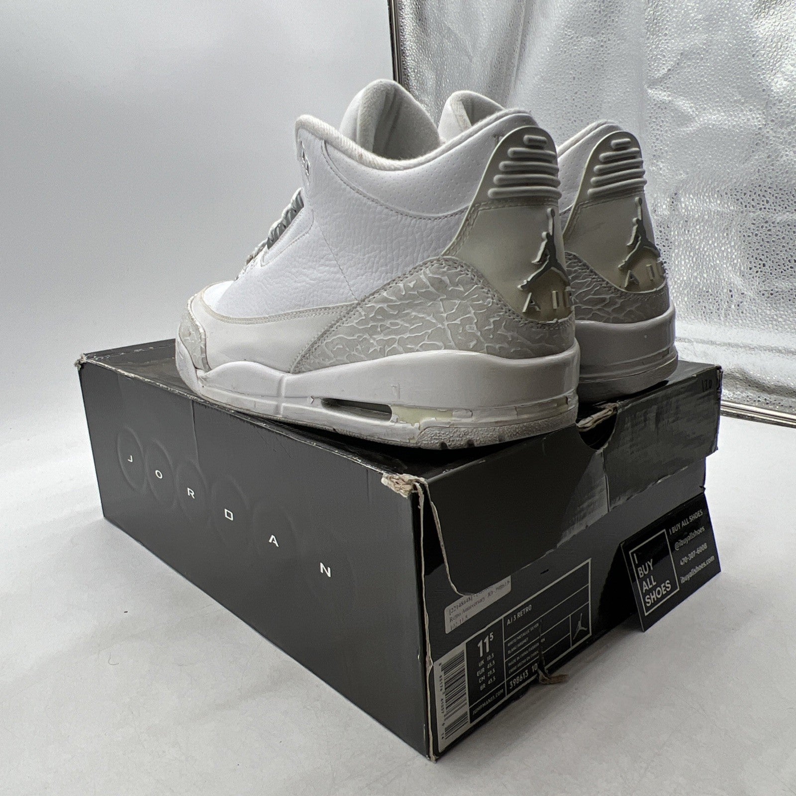 Size 11.5 - Air Jordan 3 Retro Silver Anniversary (398613-102)