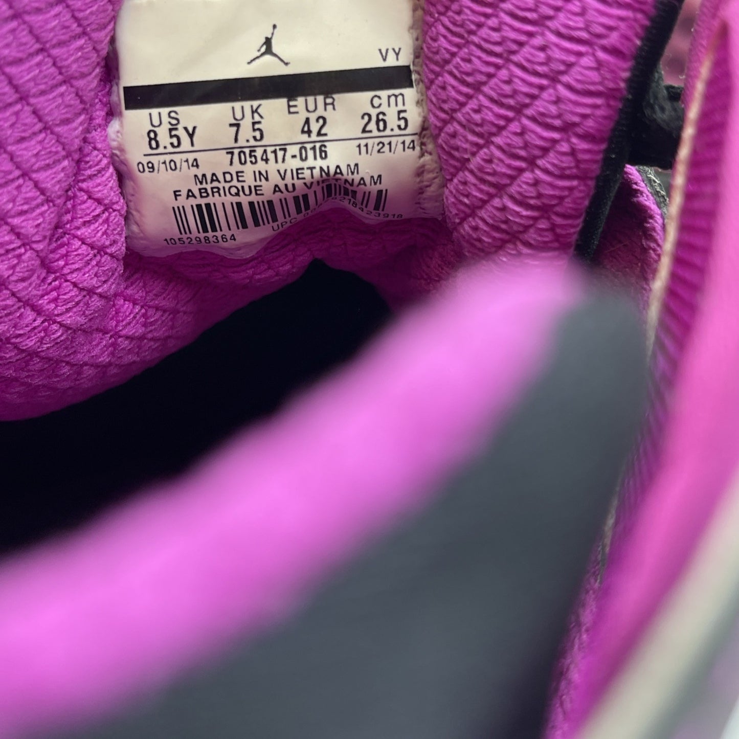 Size 8.5Y (GS) - Jordan 7 Retro 30th Mid Gray Purple Suede (705417-016)