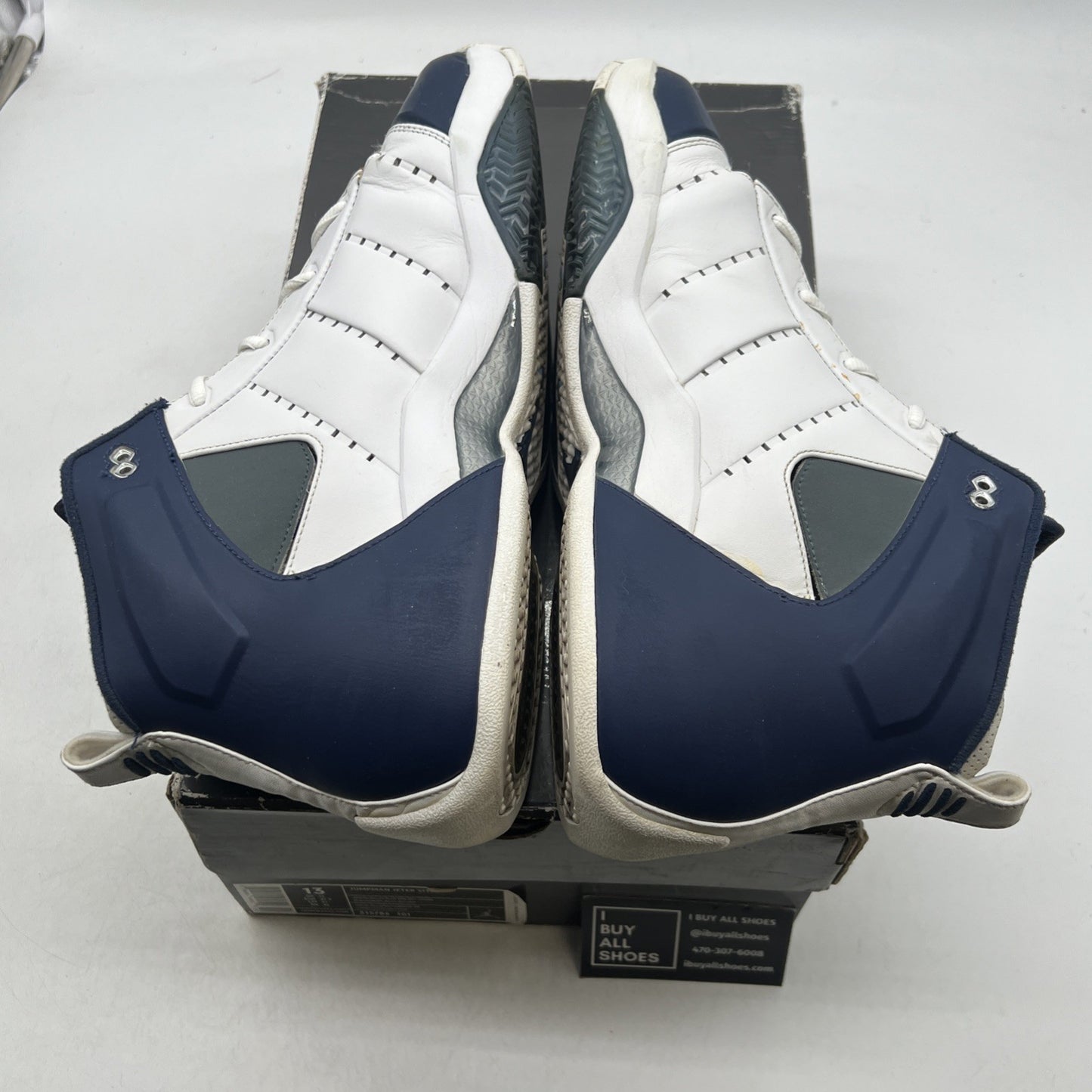 Size 13 - Air Jordan Jumpman Jeter Vital White Midnight Navy (315786-101)