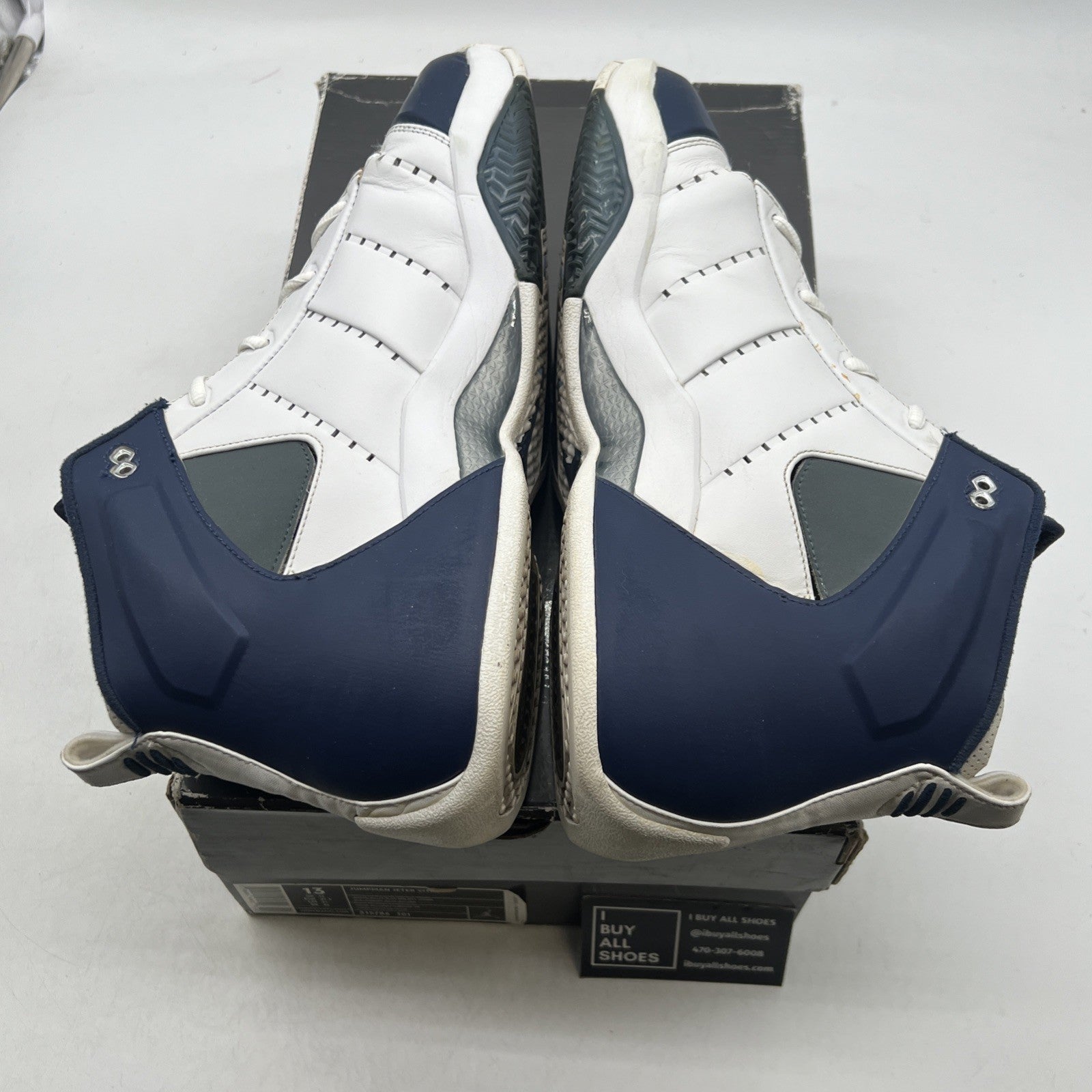 Size 13 - Air Jordan Jumpman Jeter Vital White Midnight Navy (315786-101)