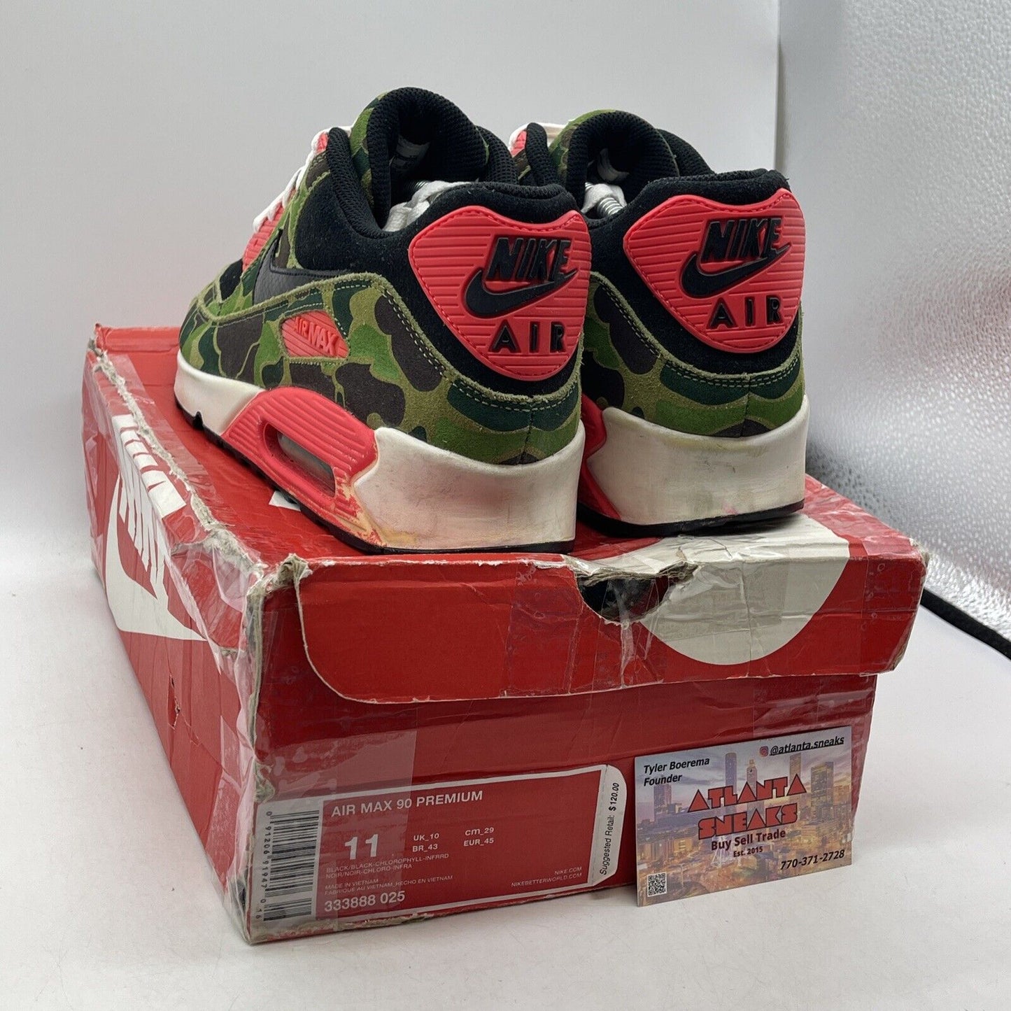 Size 11 - Nike Atmos x Air Max 90 Premium Duck Camo Suede Leather (333888-025)
