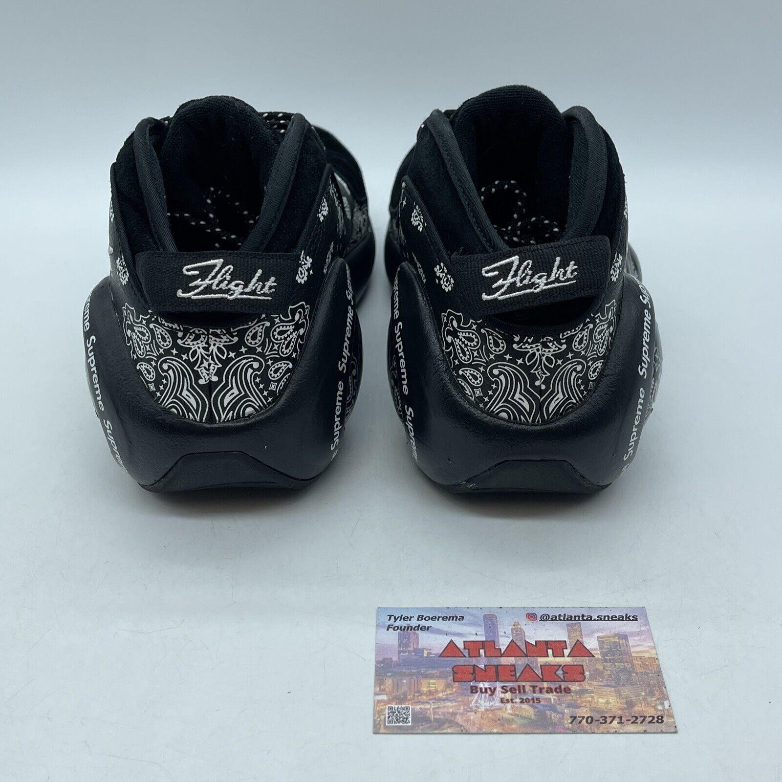 Size 8.5 - Nike Supreme x Air Zoom Flight 95 SP Black White Suede (DJ8604-001)