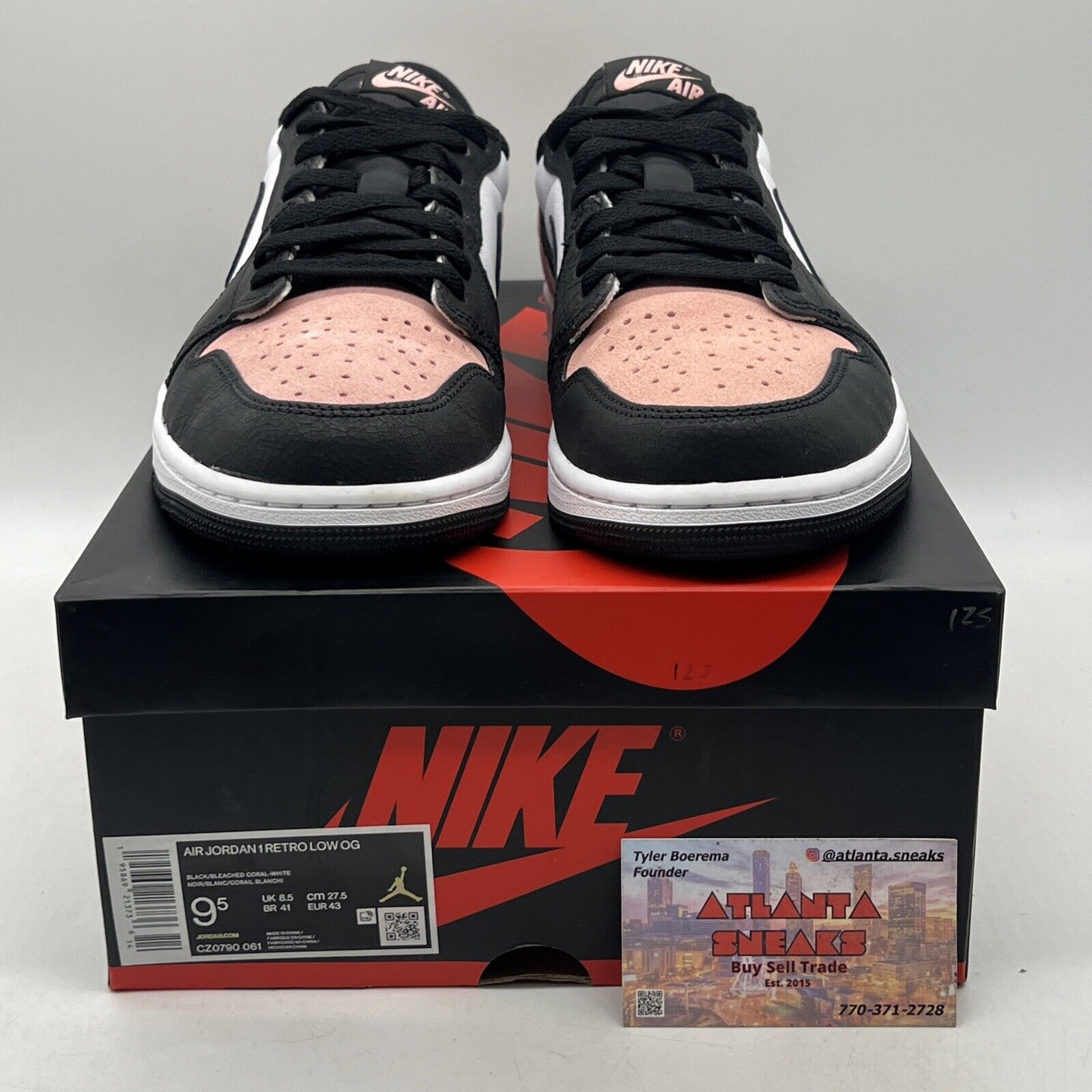 Size 9.5 - Jordan 1 Low OG Bleached Coral White Black Leather (CZ0790-061)