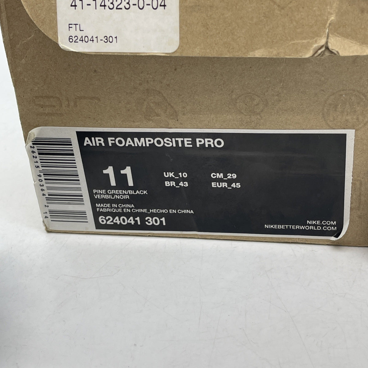 Size 11 - Nike Air Foamposite Pro Pine Green (624041-301)
