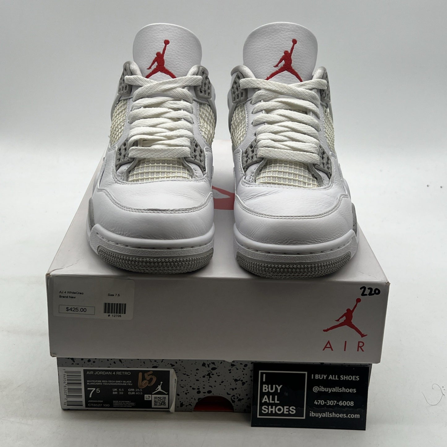Size 7.5 - Air Jordan 4 Retro Mid White Oreo (CT8527-100)