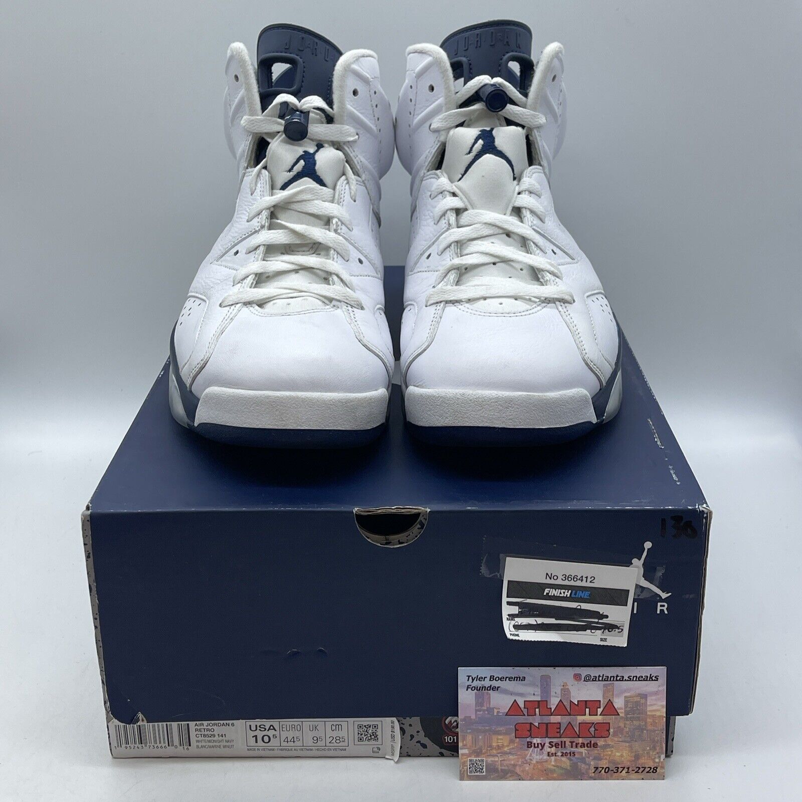 Size 10.5 - Jordan 6 Retro Midnight Navy White Blue Leather (CT8529-141)