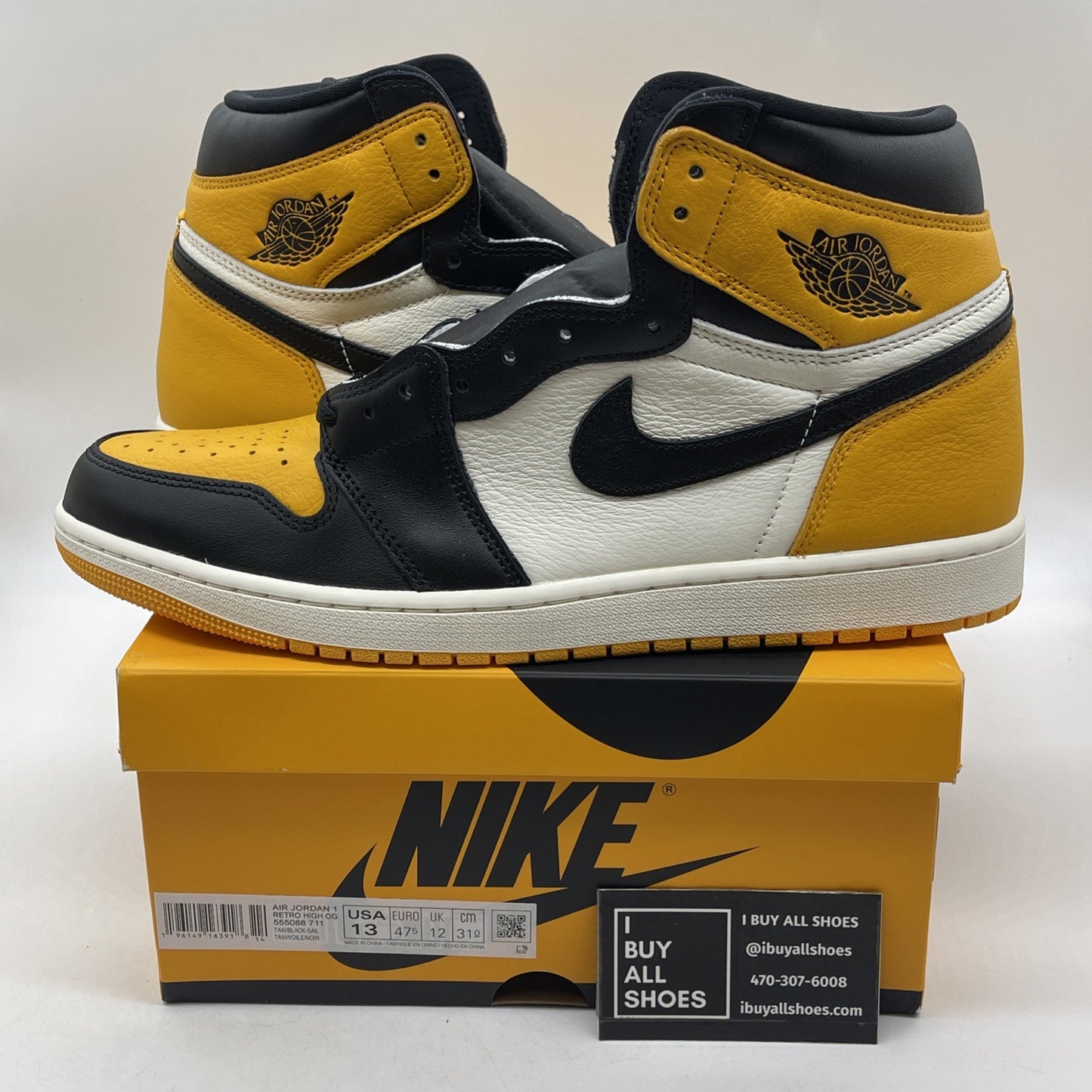 Size 13 - Air Jordan 1 Retro OG High Yellow Toe (555088-711)